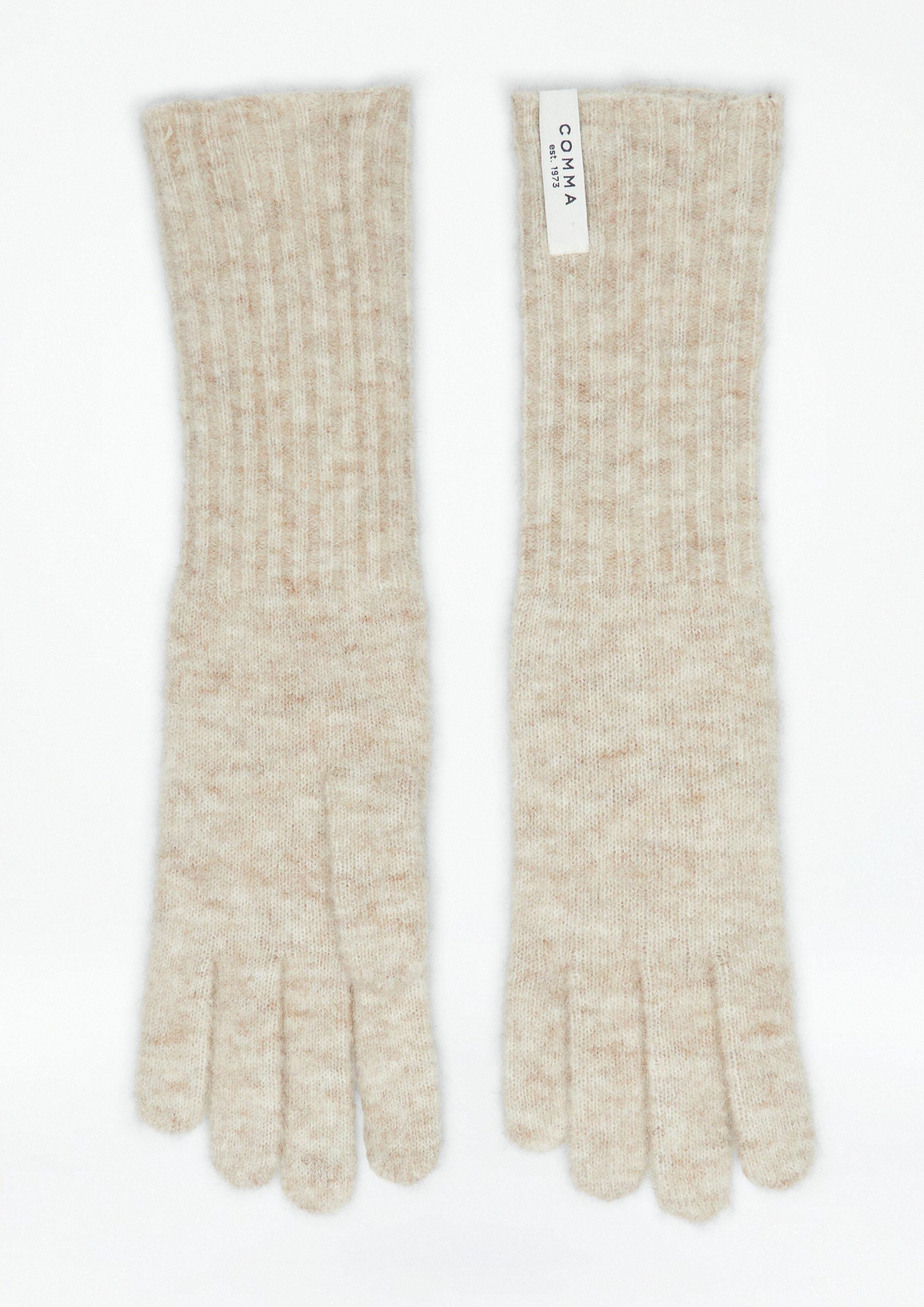 comma Strickhandschuhe Handschuhe Lange Handschuhe aus Woll-Alpakamix