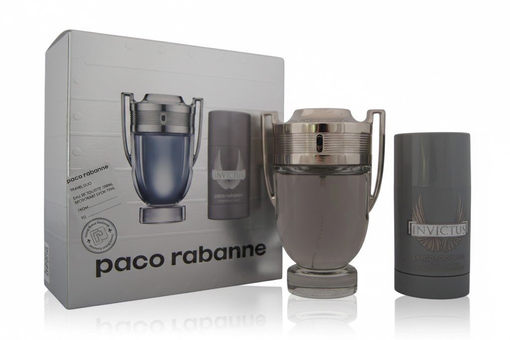 paco rabanne Duft-Set Paco Rabanne Invictus Eau de Toilette edt 100ml + Deodorant Stick 75ml, 1-tlg.
