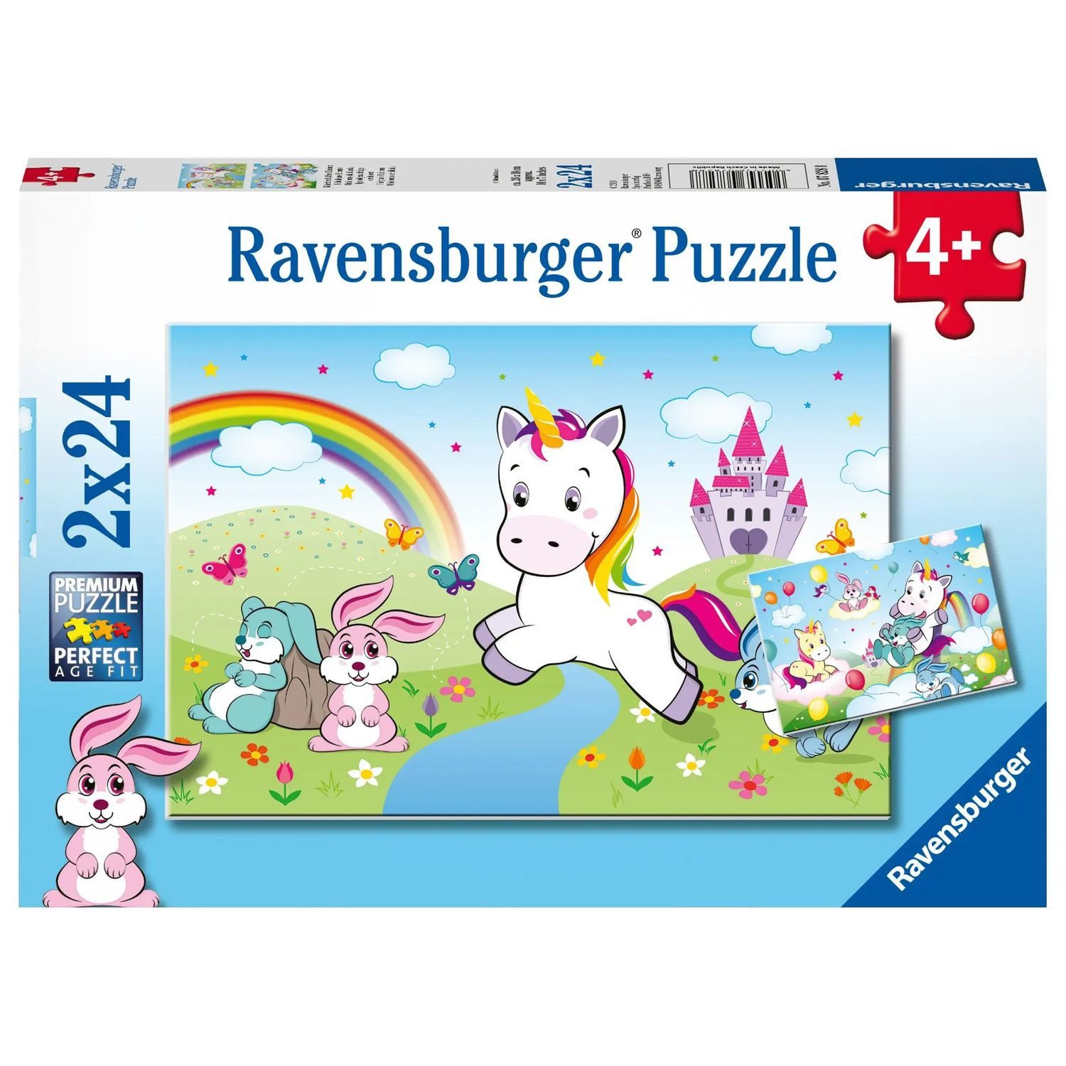 Ravensburger Puzzle Märchenhaftes Einhorn - Puzzle mit 2X24 Teilen, 24 Puzzleteile