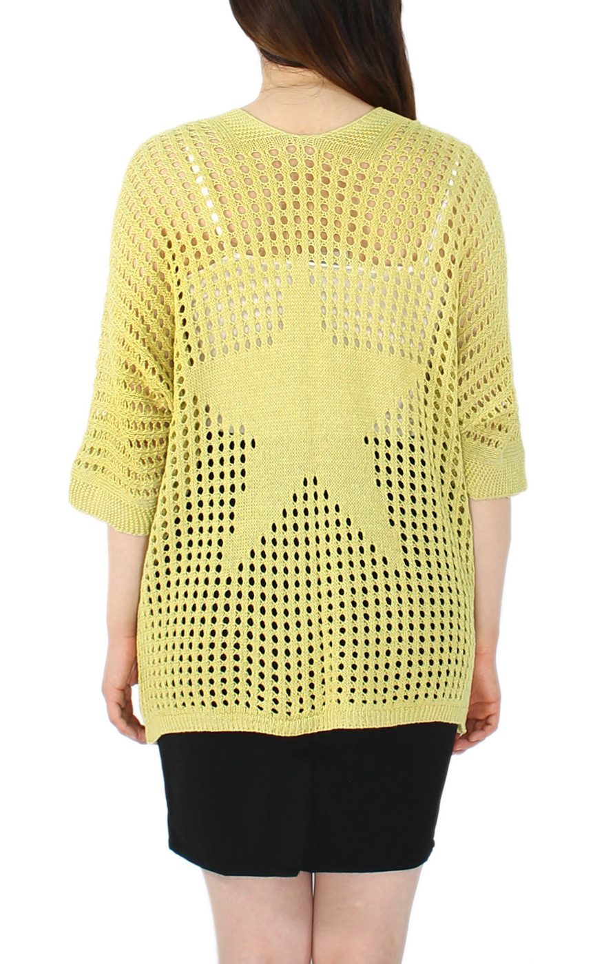dy_mode Cardigan Damen Netzcardigan – Sommer Strickjacke mit Taschen - Offener Cardigan in Unifarbe