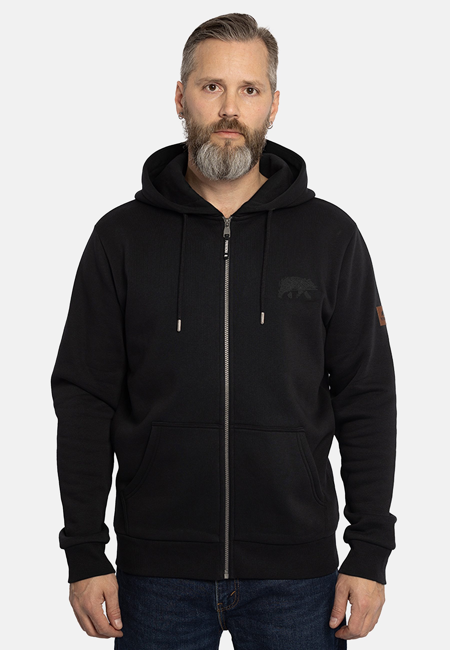 FORSBERG Sweatshirt Zip-Hoodie mit Frottee Logo