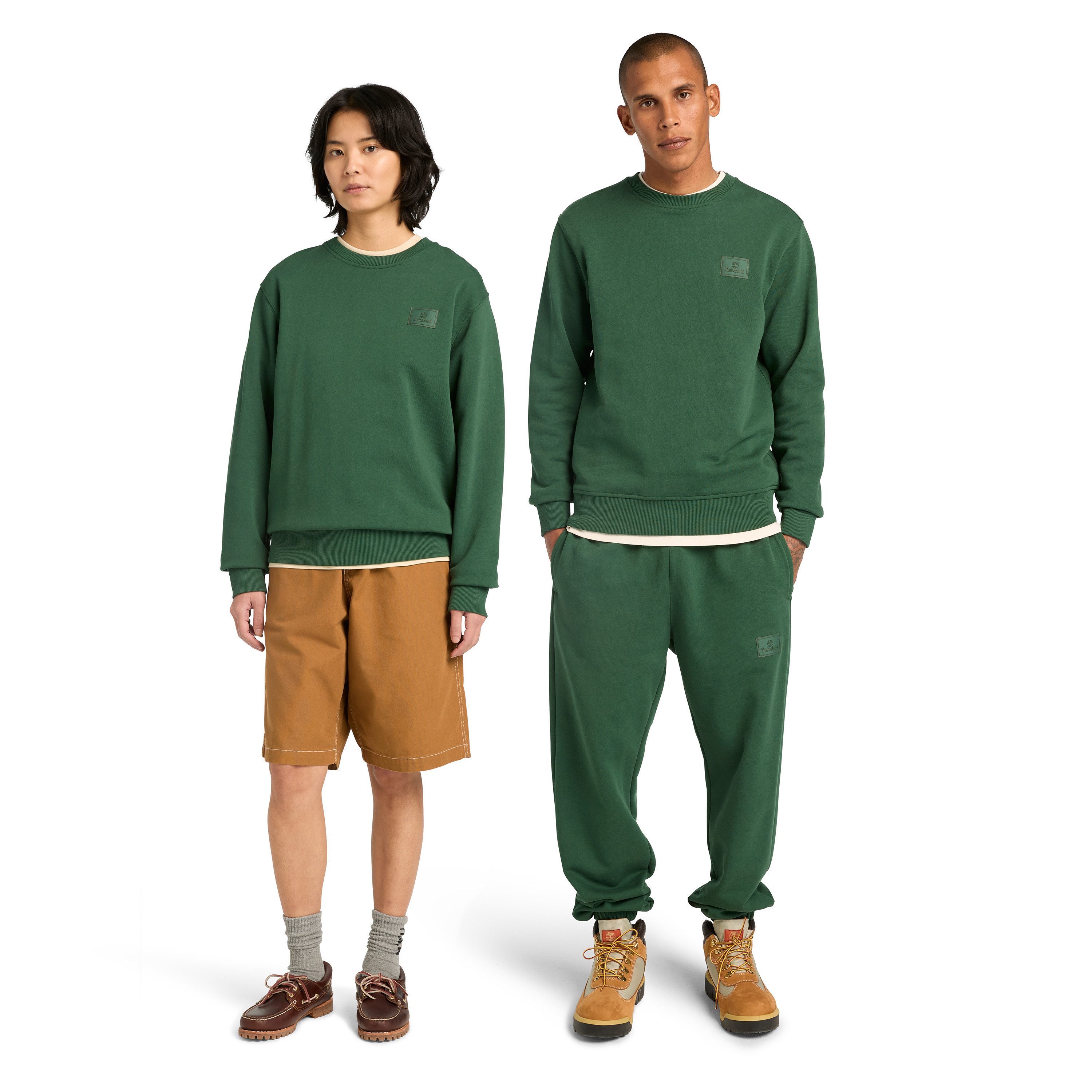 Timberland Sweatshirt Silicon Badge (LB) Crew Neck Langarm-Design, für Erwachsene, aus Baumwolle, bequemer Schnitt – Bild 4 von 5