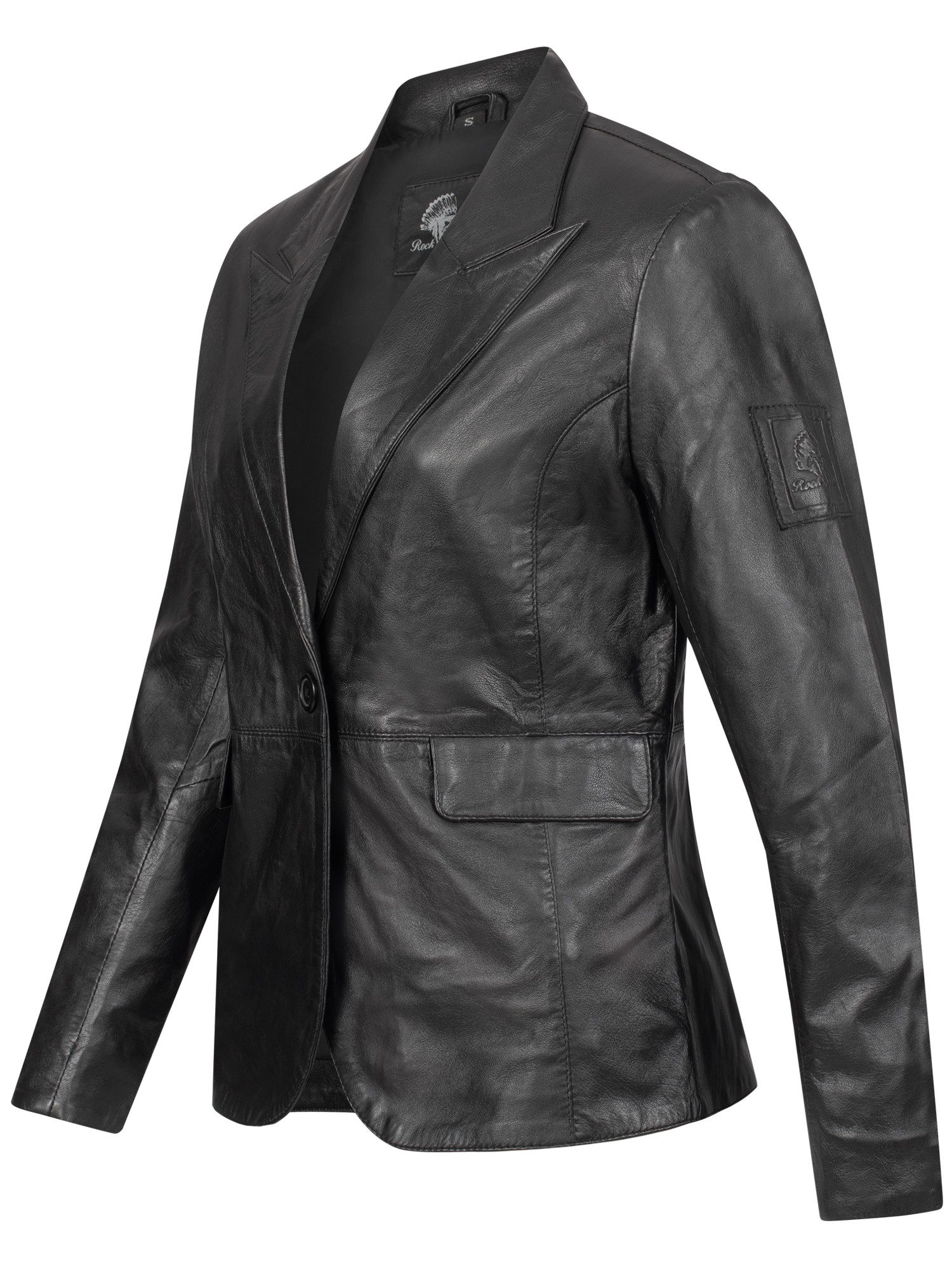 Rock Creek Lederblazer Damen Sakko Ledersakko Schwarz D-512 günstig online kaufen