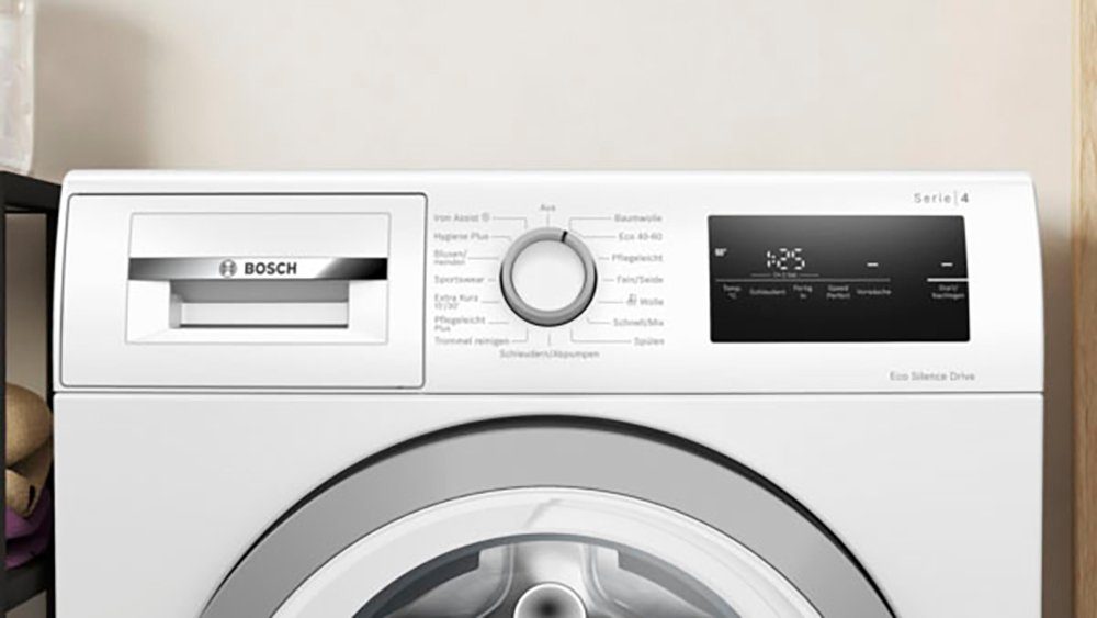 BOSCH Waschmaschine Serie 4 WAN28127, 8 kg, 1400 U/min, Knitter-Programm Iron Assist, Speed Perfect, Nachlegefunktion