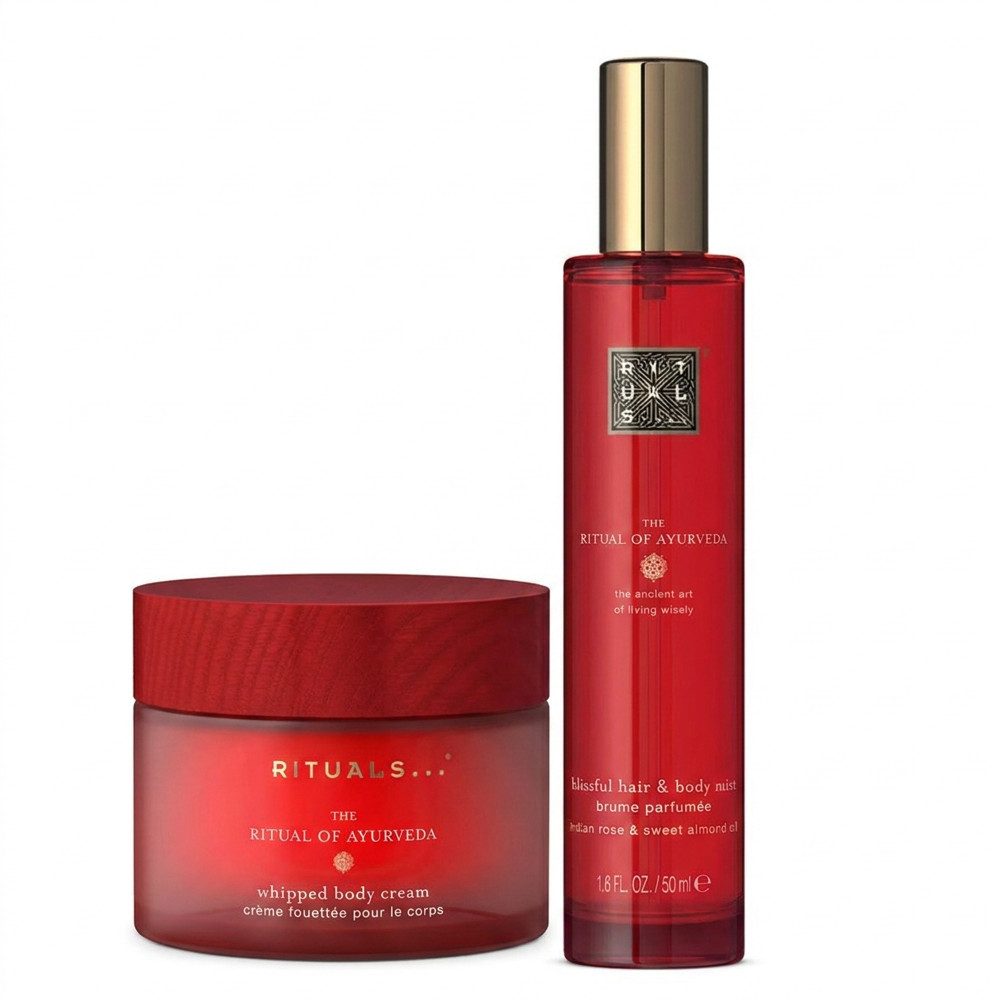 Rituals Gesichts- und Körperspray Rituals Ayurveda Hair Body Mist und Whipped Body Cream Pflege Duo, Harmonisches Ayurveda Pflege Duo für Duft und Körperpflege