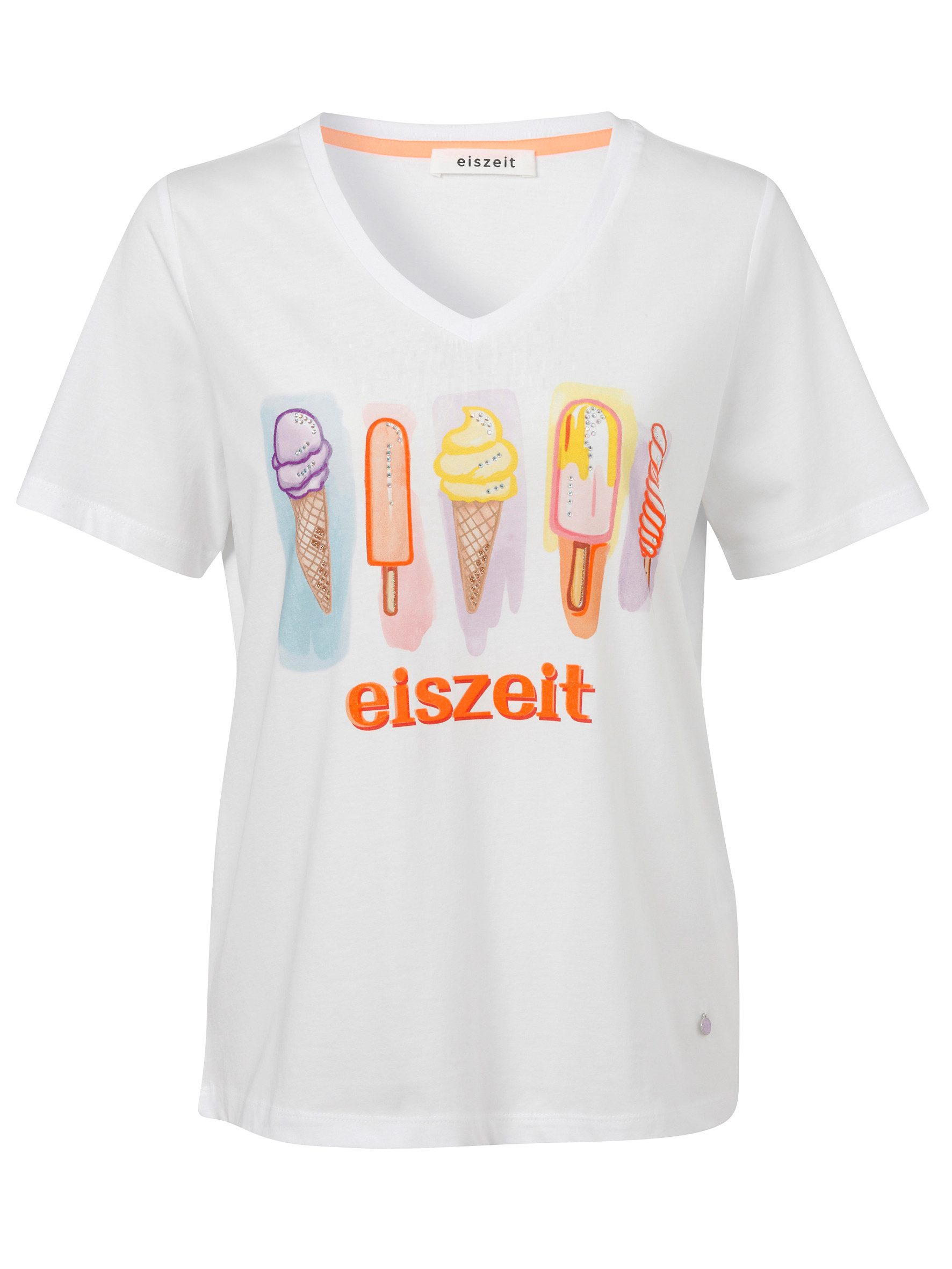 VIA APPIA T-Shirt T-Shirt V-Ausschnitt 1/2 Arm Motiv Druck