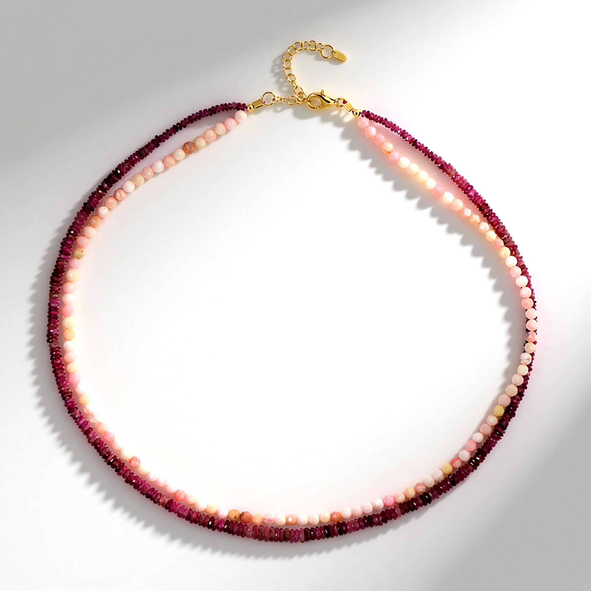 Cavill Silberkette Peruanischer Opal Nigerianischer Turmalin Gold Halskette (1-tlg)