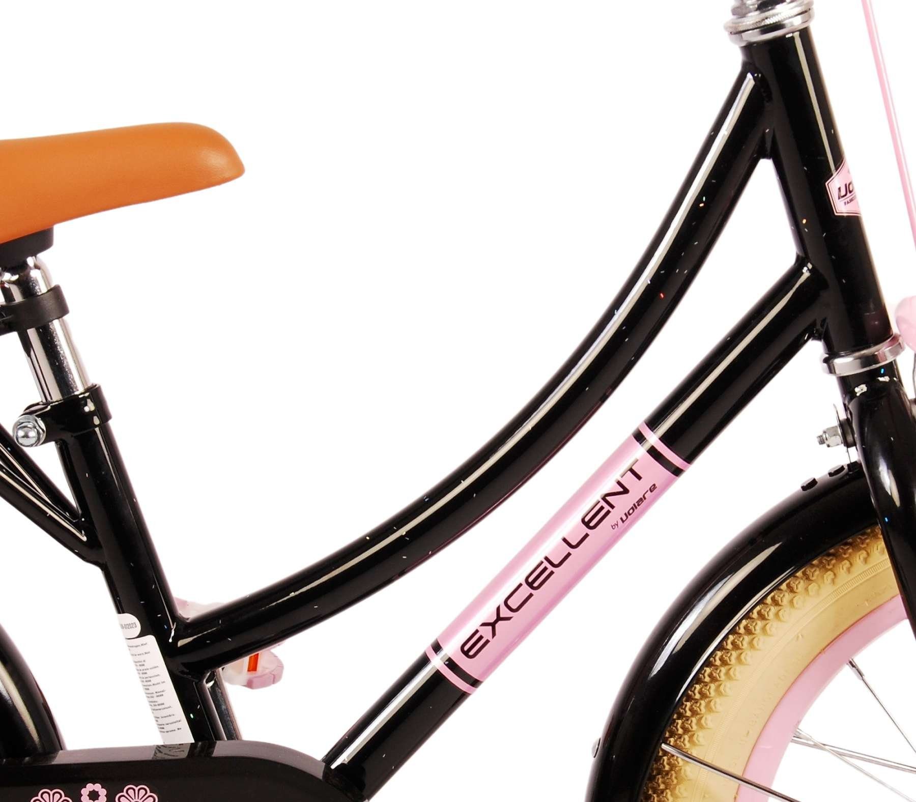 Volare Kinderfahrrad Excellent - Mädchen - 16 oder 18 Zoll- bis 60kg - 95% zusammengebaut, Rücktrittbremse, 3 - 7 Jahre, Luftbereifung