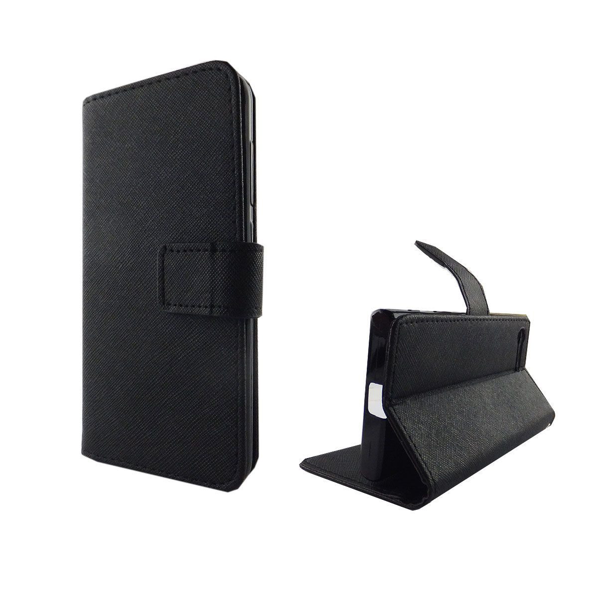 König Design Handyhülle Sony Xperia X Compact, Sony Xperia X Compact Handyhülle Bookcover Schwarz