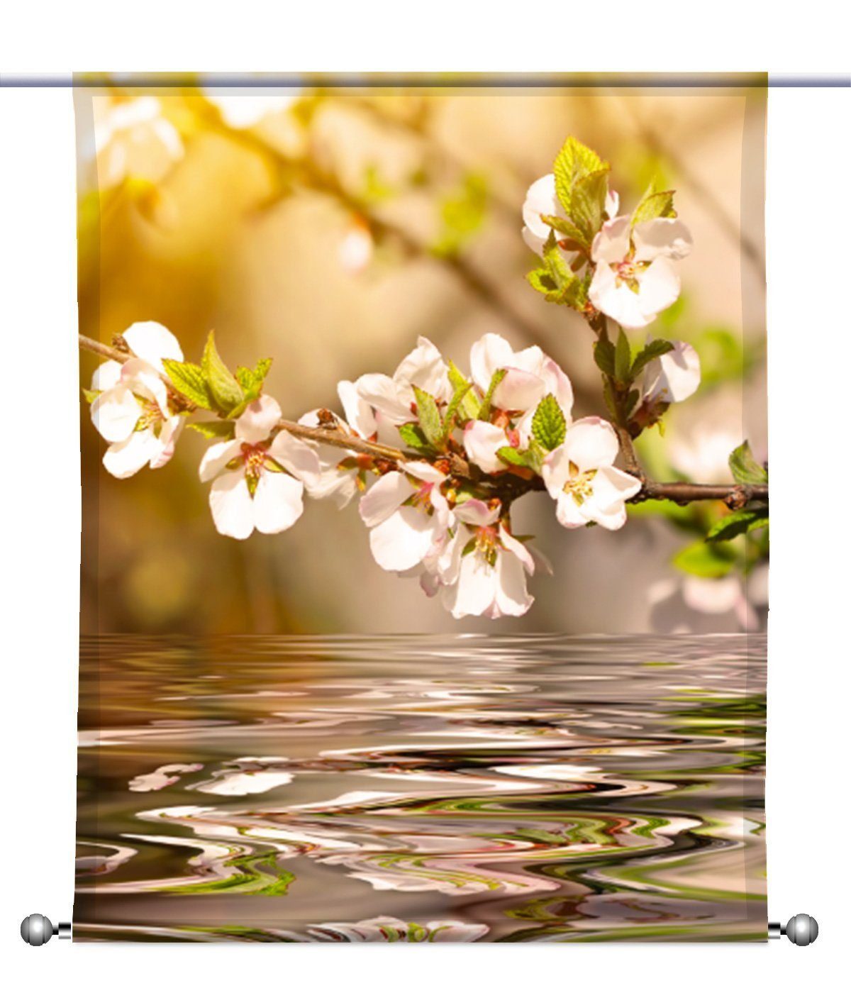 Scheibengardine Scheibenhänger Blütenzauber Transparent rechteckig mit Beschwerung, gardinen-for-life