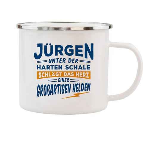 HTI-Living Becher Echter Kerl Emaille Becher Jürgen, Emaille, Kaffeetasse Teetasse Männergeschenk