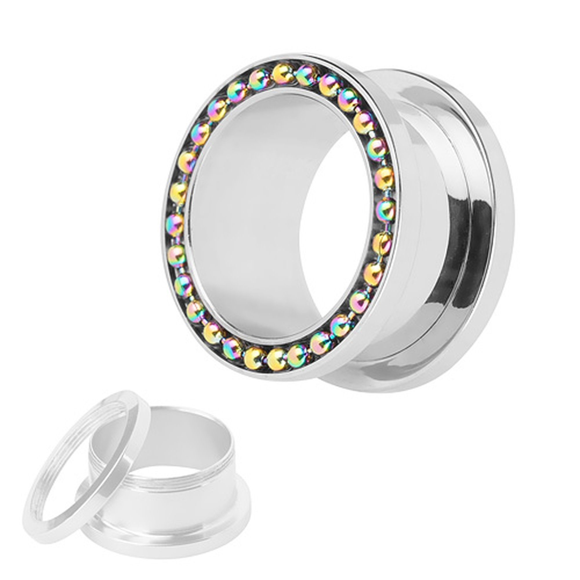 Taffstyle Plug Piercing Silber mit Stahl günstig online kaufen