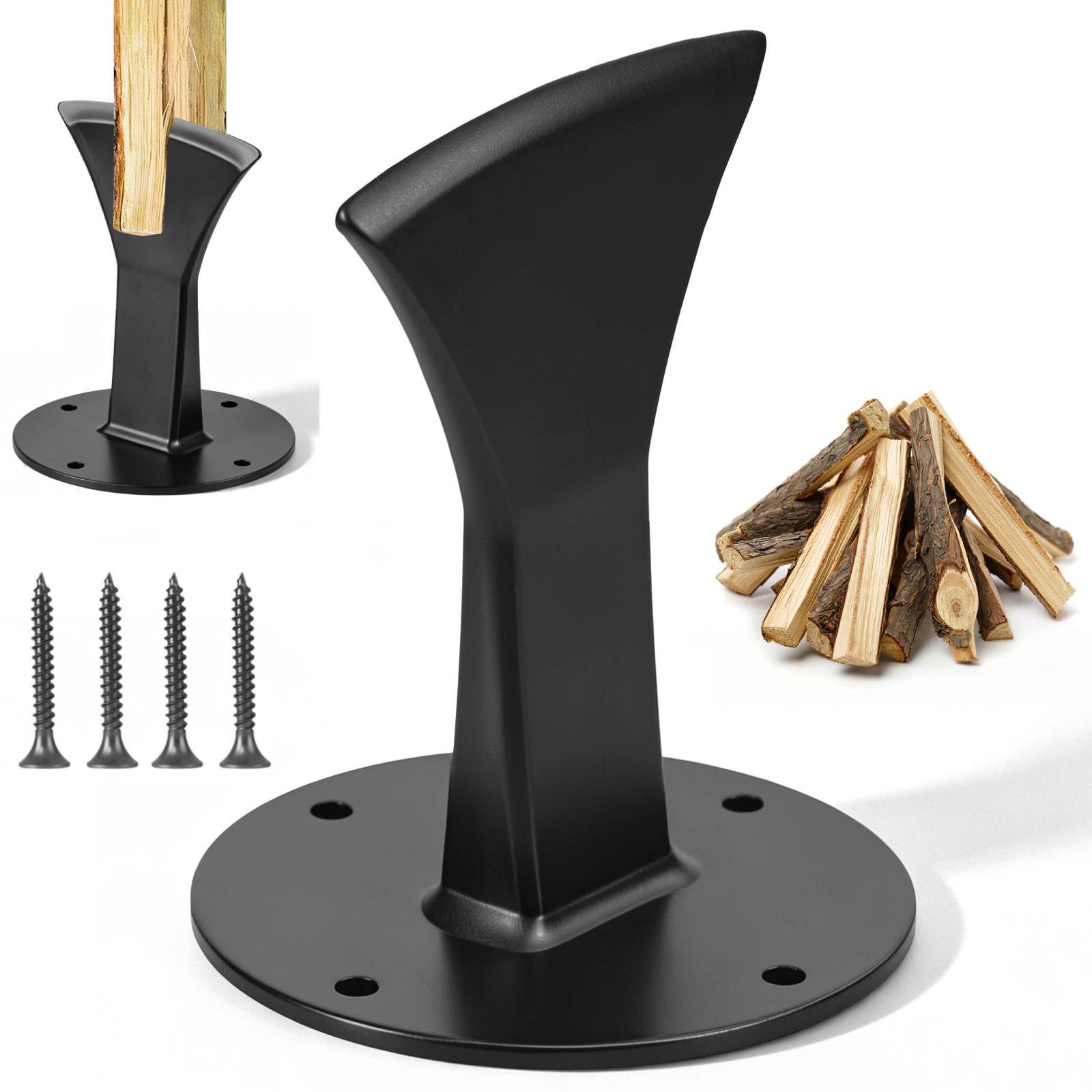 BlingBin Holzspalter Keil-Brennholzspalter, Manueller Holzspalter aus Stahl für Holzscheite, (1er Set, 1-St., Abmessungen: 145 × 110 × 100 mm), Robuster Brennholzspalter, Schnellspalter Manuell Für Kleine Kaminöfen