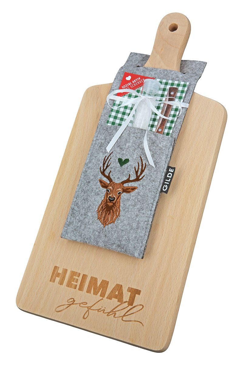 GILDE Schneidebrett Schneidebrett "Heimatliebe" Holz - naturfarben