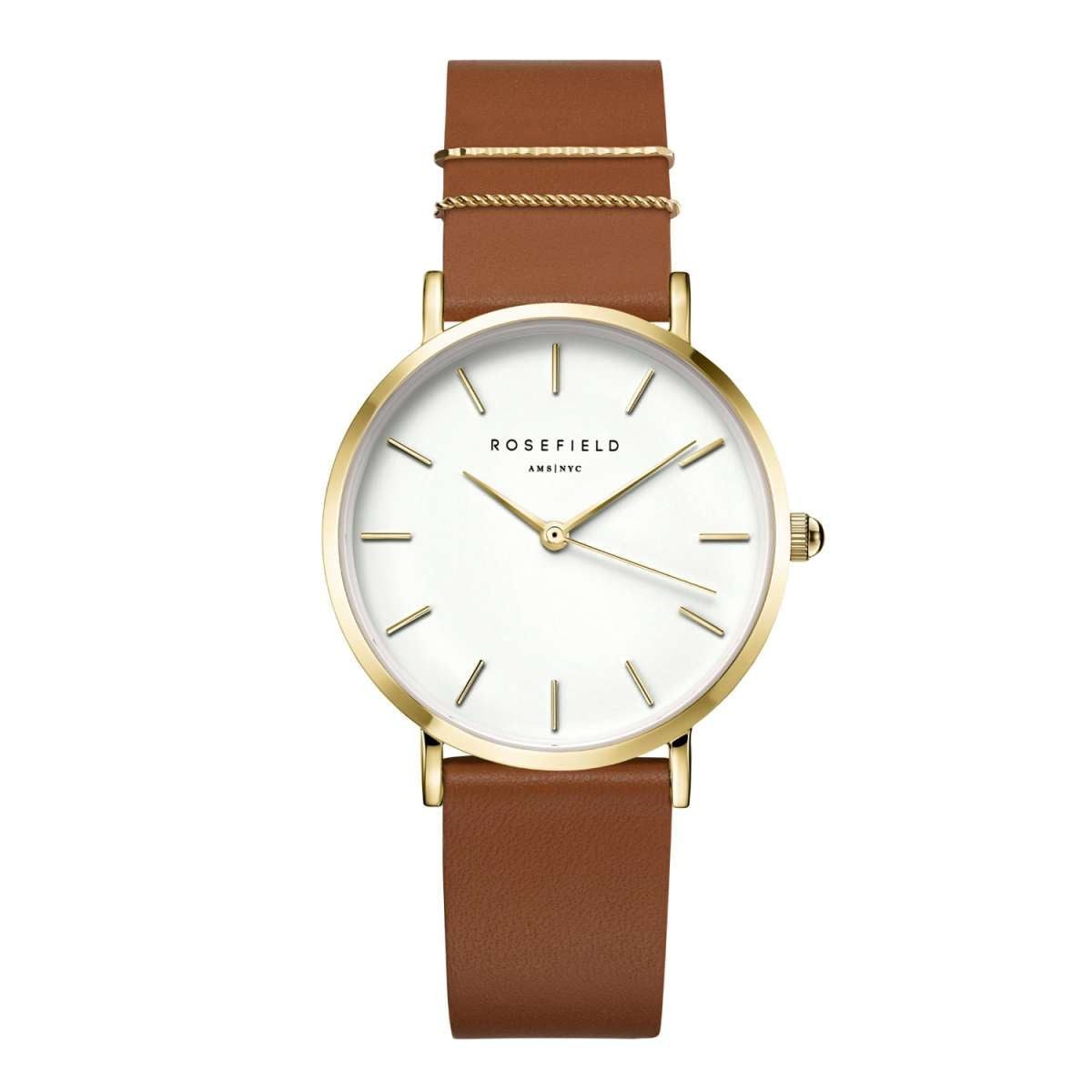ROSEFIELD Quarzuhr WWCG-W86, Damenuhr West Village Cognac