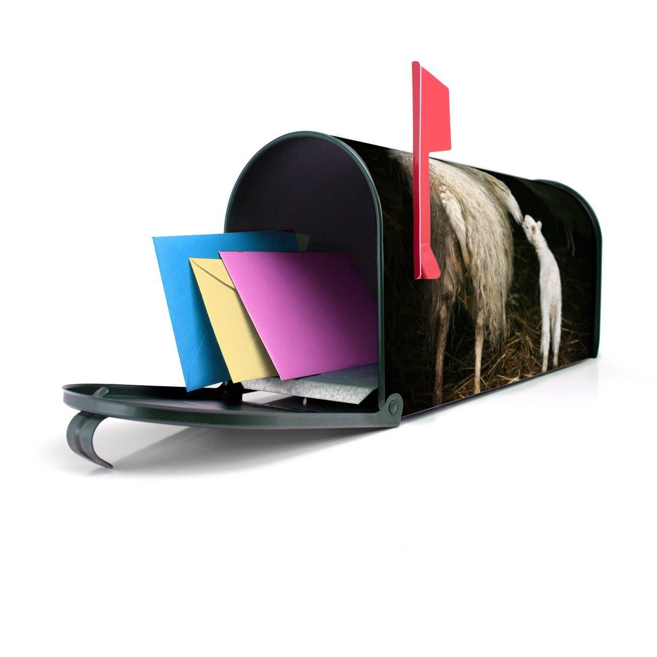 (Amerikanischer aus banjado Schaf x Mississippi USA), Briefkasten, Und grün Mailbox Amerikanischer Lamm original 22 Briefkasten x cm 51 17