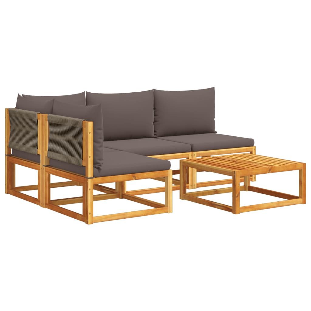 vidaXL Loungesofa 5-tlg. Garten-Sofagarnitur mit Kissen günstig online kaufen