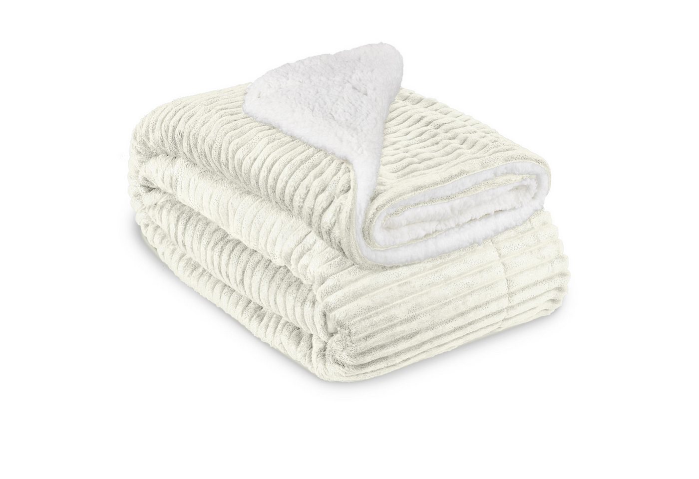 Wohndecke Sherpa Decke Kuscheldecke Glitzereffekt XL Natur Elisa, 150x200cm, Beautissu, Dicke Winter Fleecedecke Lammfell-Optik & ? Hautfreundliche