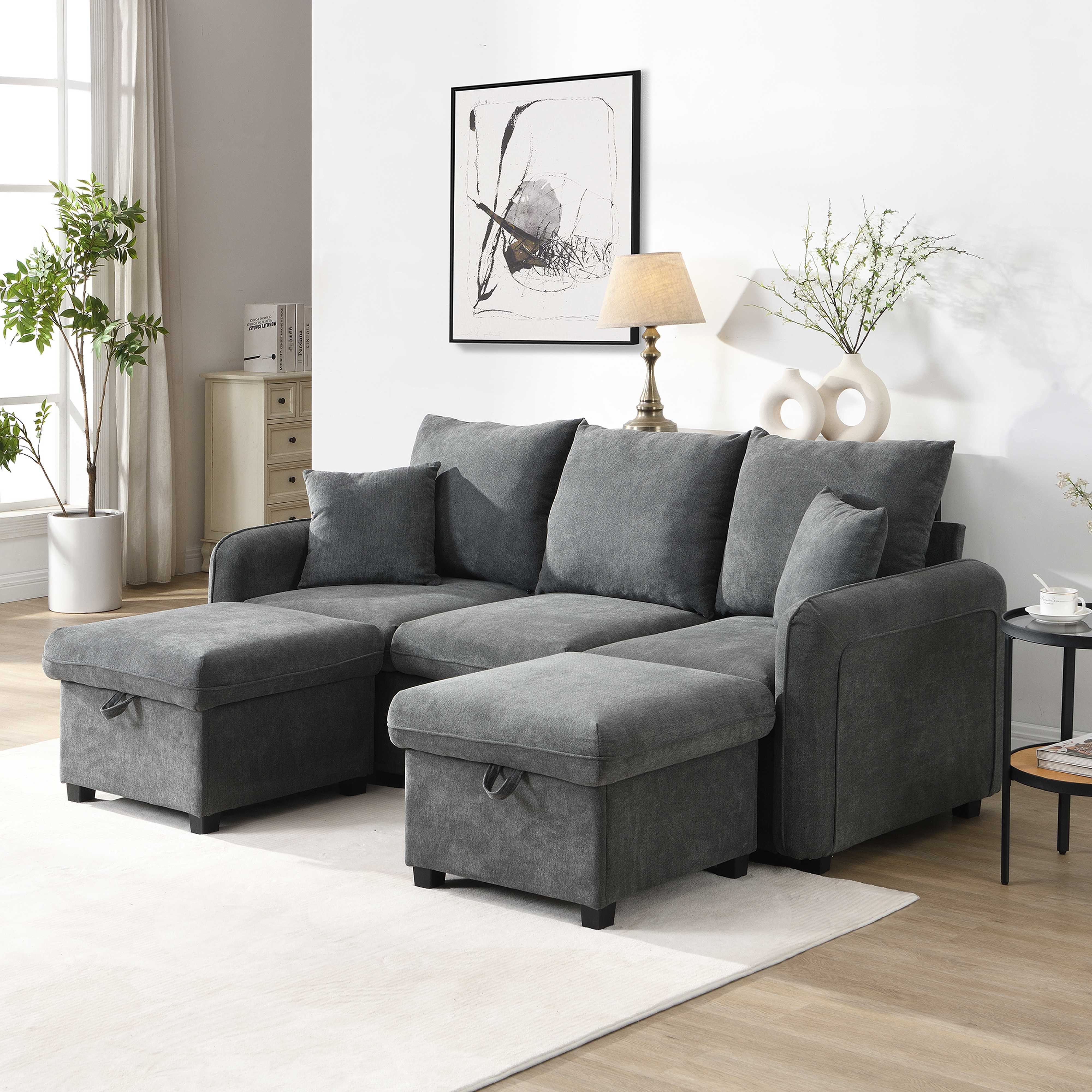 BlingBin Ecksofa Multifunktionales 3-Sitzer Sofa mit günstig online kaufen