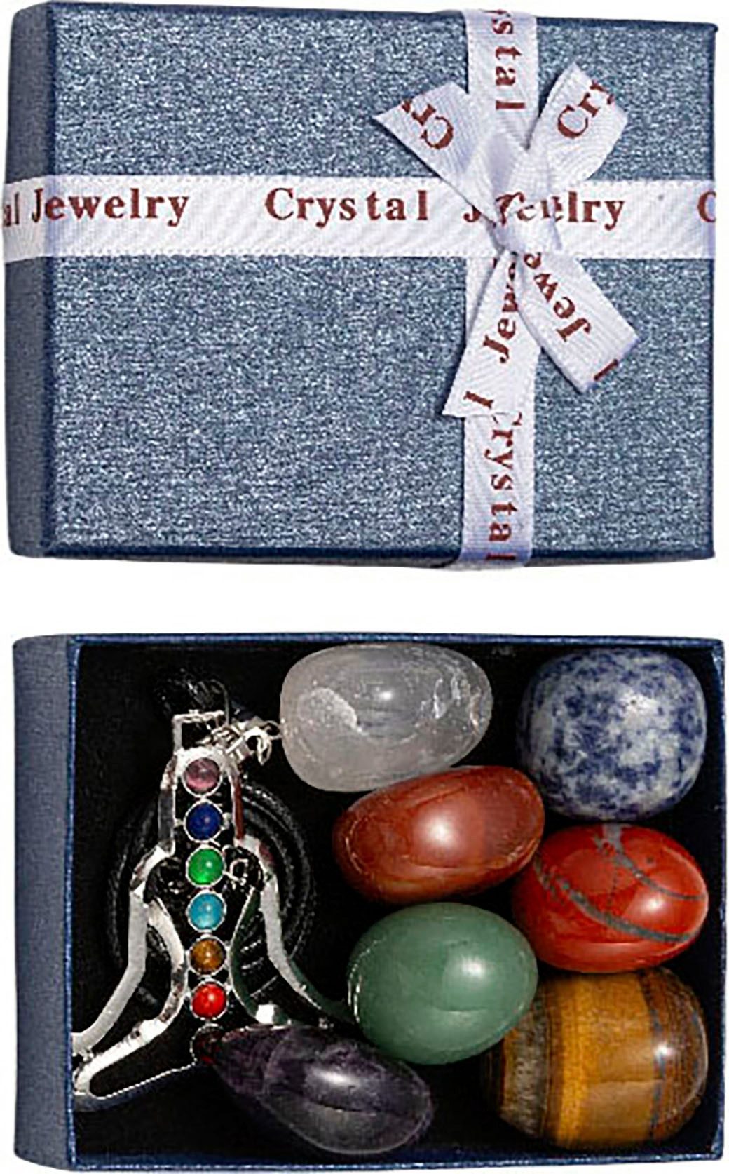 Kette mit Anhänger Schmuck Geschenk Messing Halskette Anhänger Edelsteine Chakra