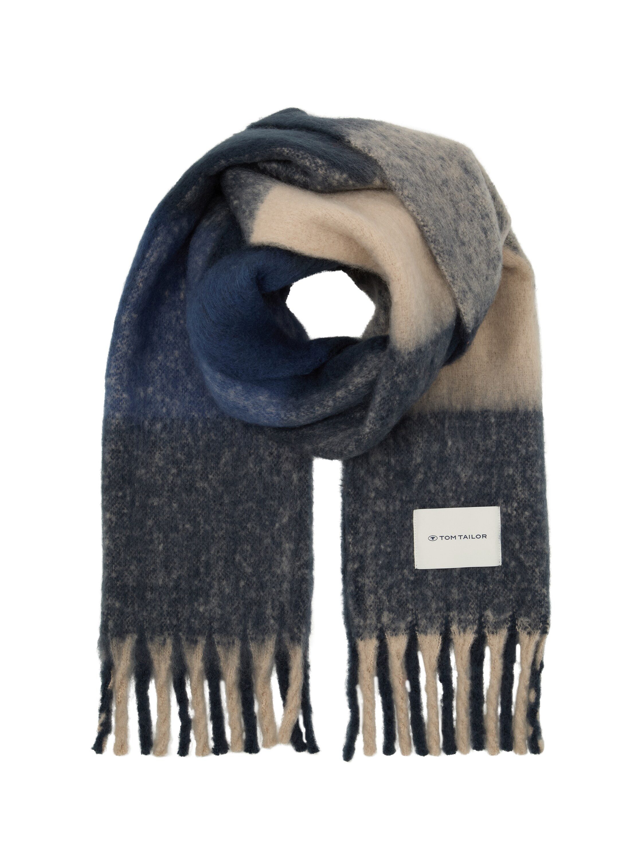 TOM TAILOR Schal, mit Logo Stickerei