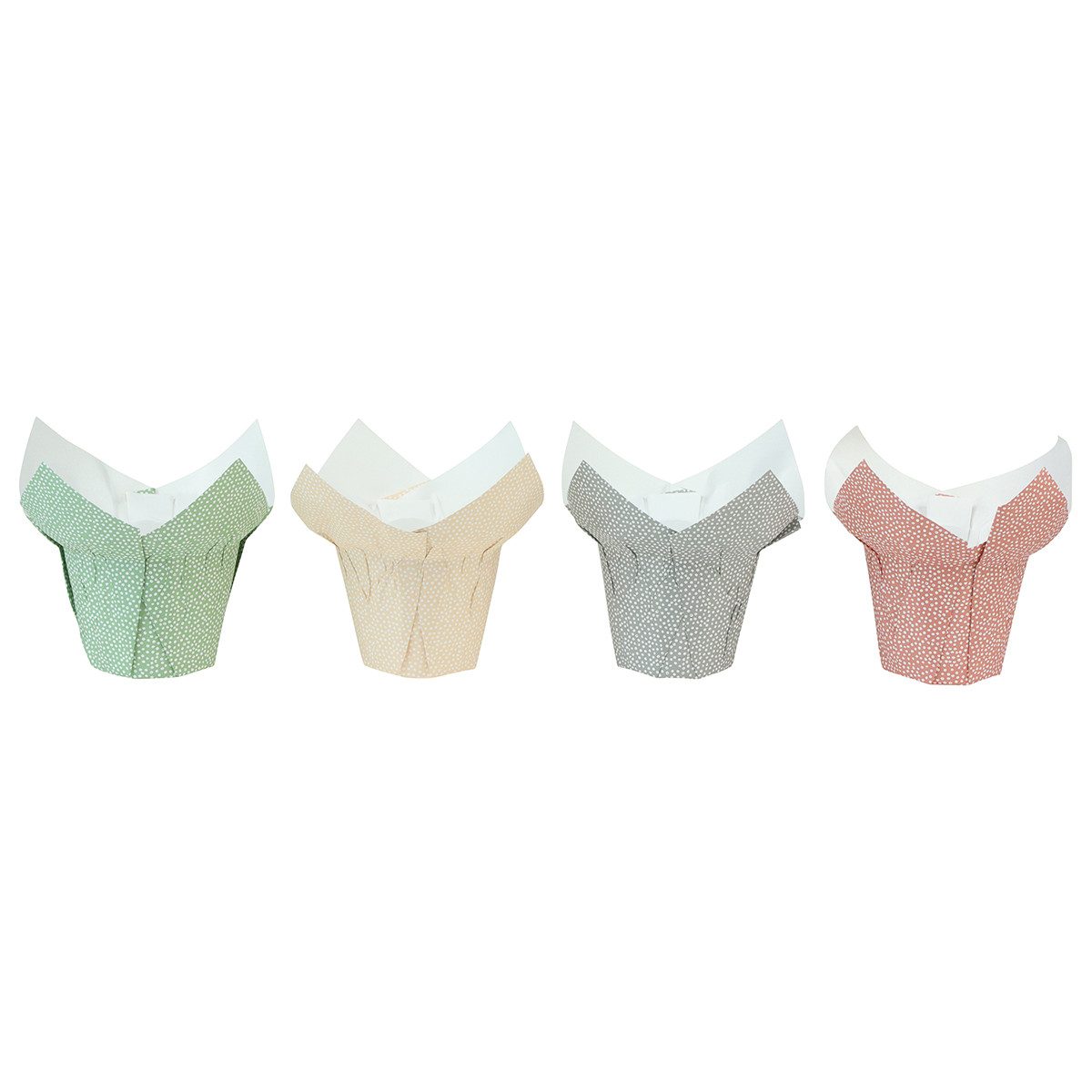 Viana Packpapier Dekorativer Papier-Übertopf gepunktet 7cm x 14cm 12er-Set, 12 Stück
