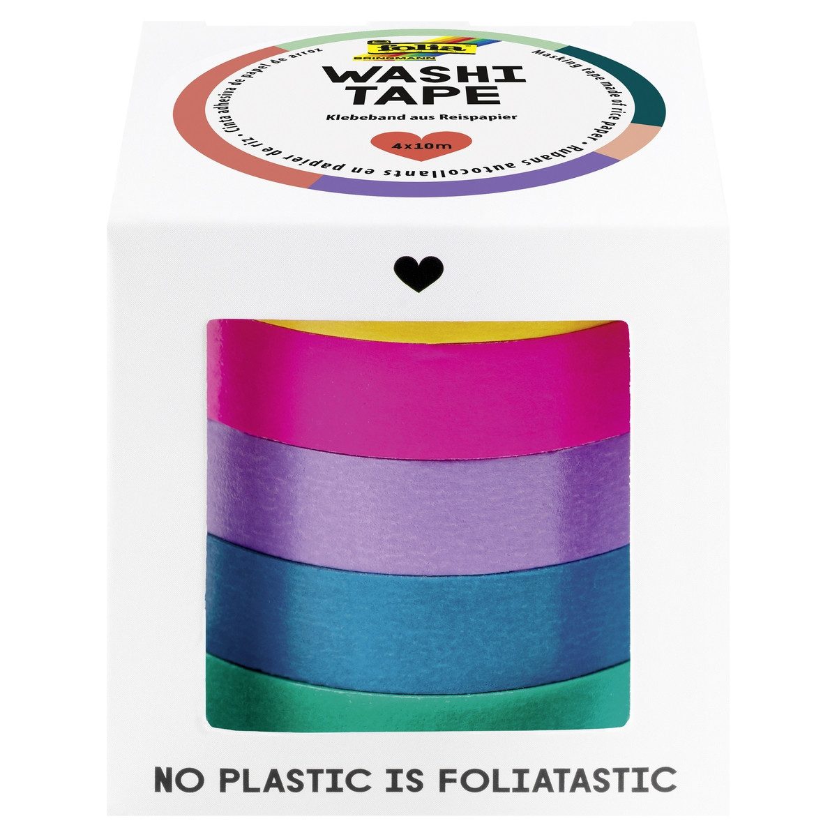 Folia Max Bringmann KG Klebeband folia Washi Tape Colour Basic 5 Farben 10mmx10m