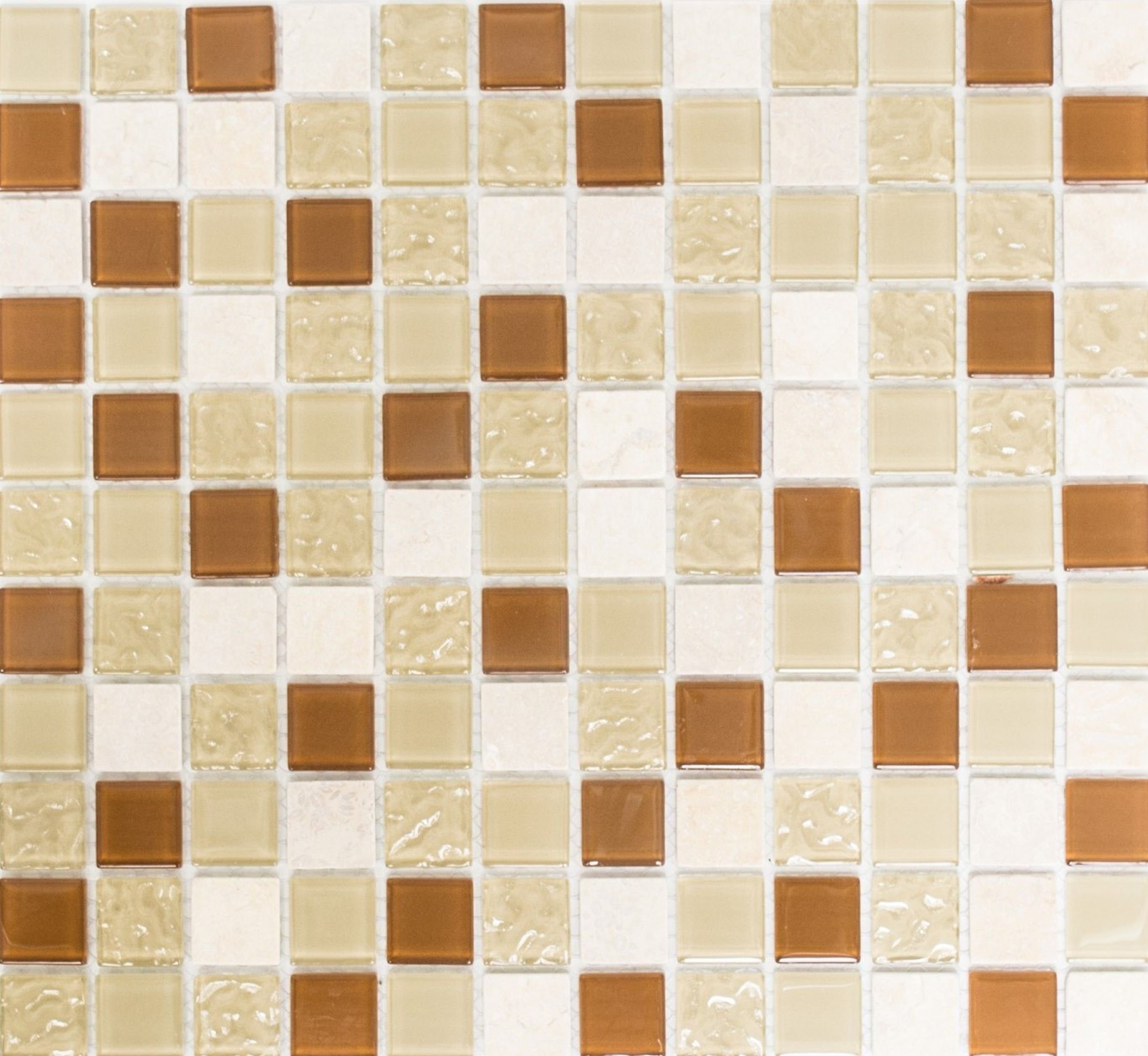 Mosani Mosaikfliesen Glasmosaik Naturstein Marmor Mosaik Rustikal beige