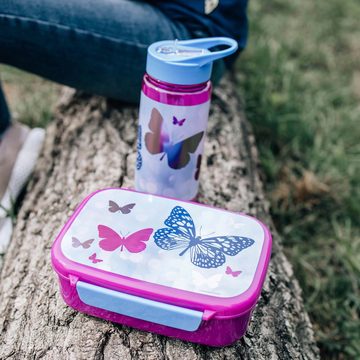 Scooli Lunchbox Fly & Sparkle, Kunststoff, (Set, 2-tlg), Brotzeitdose & Trinkflasche