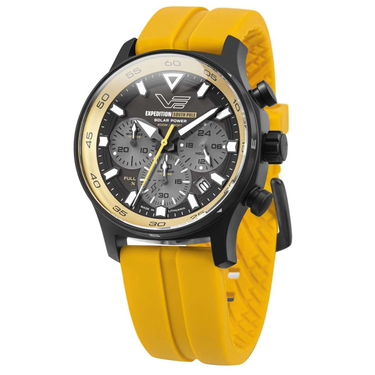Vostok Europe Chronograph VR42-592C763_YLW, Herrenuhr Solar Expedition South Pole Chrono Gelb
