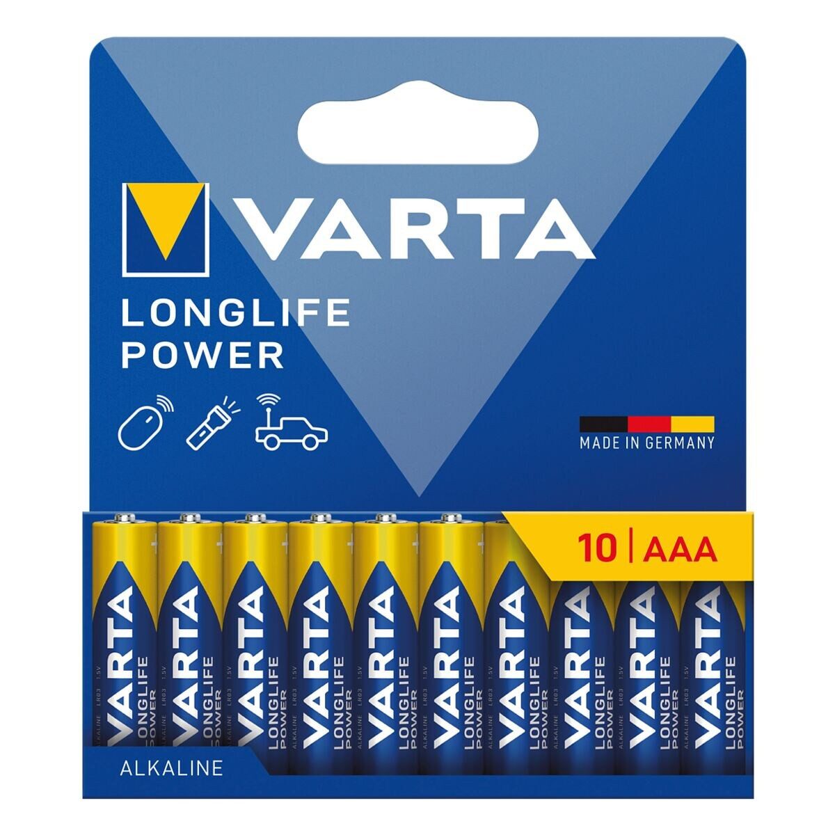VARTA LONGLIFE Power Batterie, (10 St), AAA, mit langer Lebensdauer