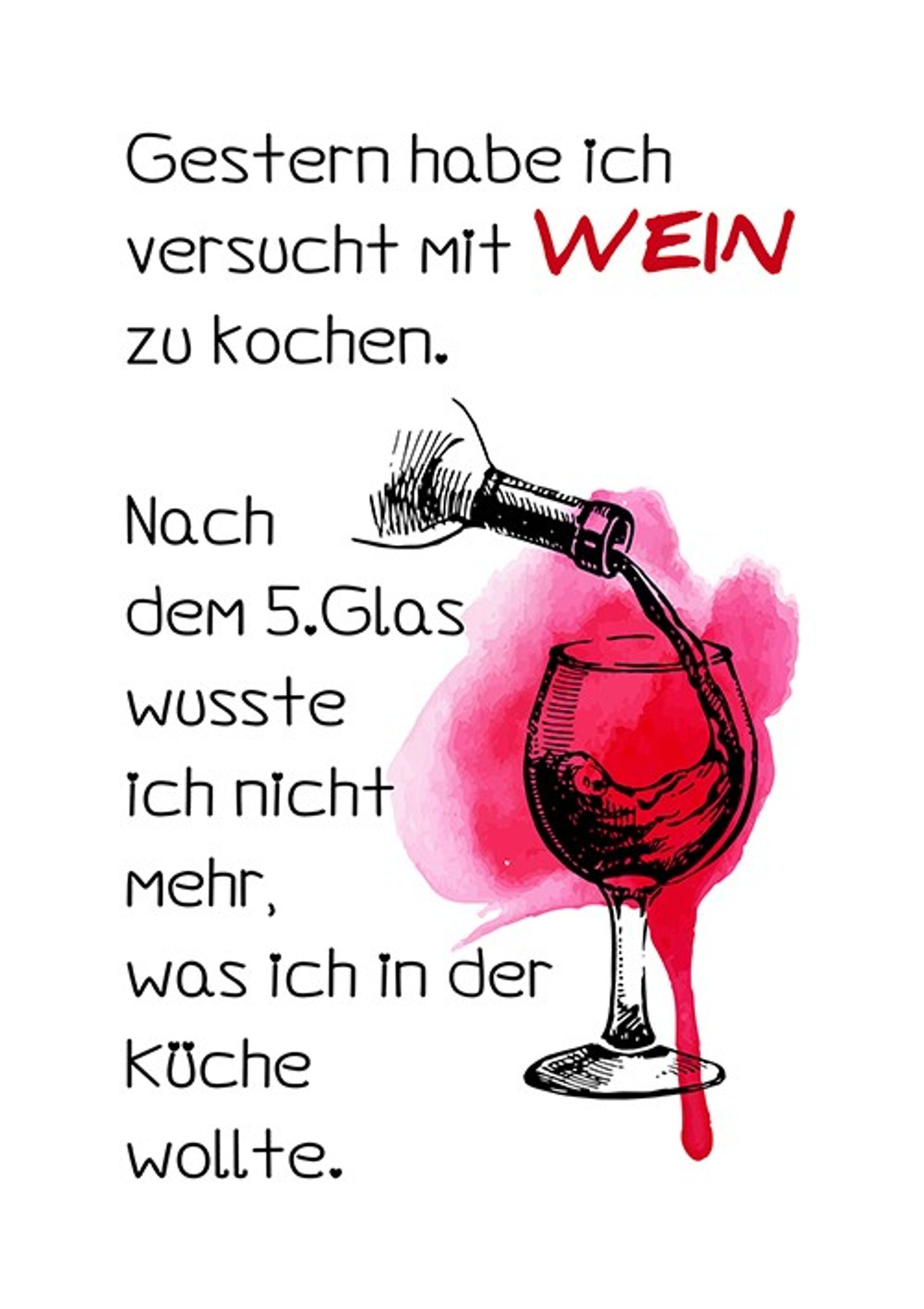 Bild Poster Wein mit Wandbild Wein, und Küchenbild Poster lustige Spruch Sprüche: artissimo Küche Zitate DinA4 lustiges