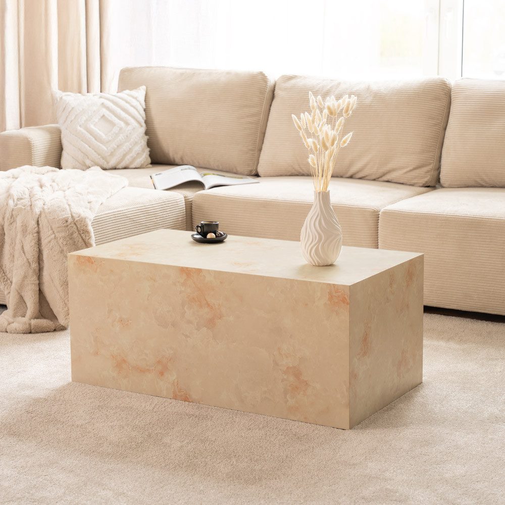 HOME DELUXE Couchtisch Marmor AMIRI Größenauswahl, Marmoroptik, Wohnzimmertisch