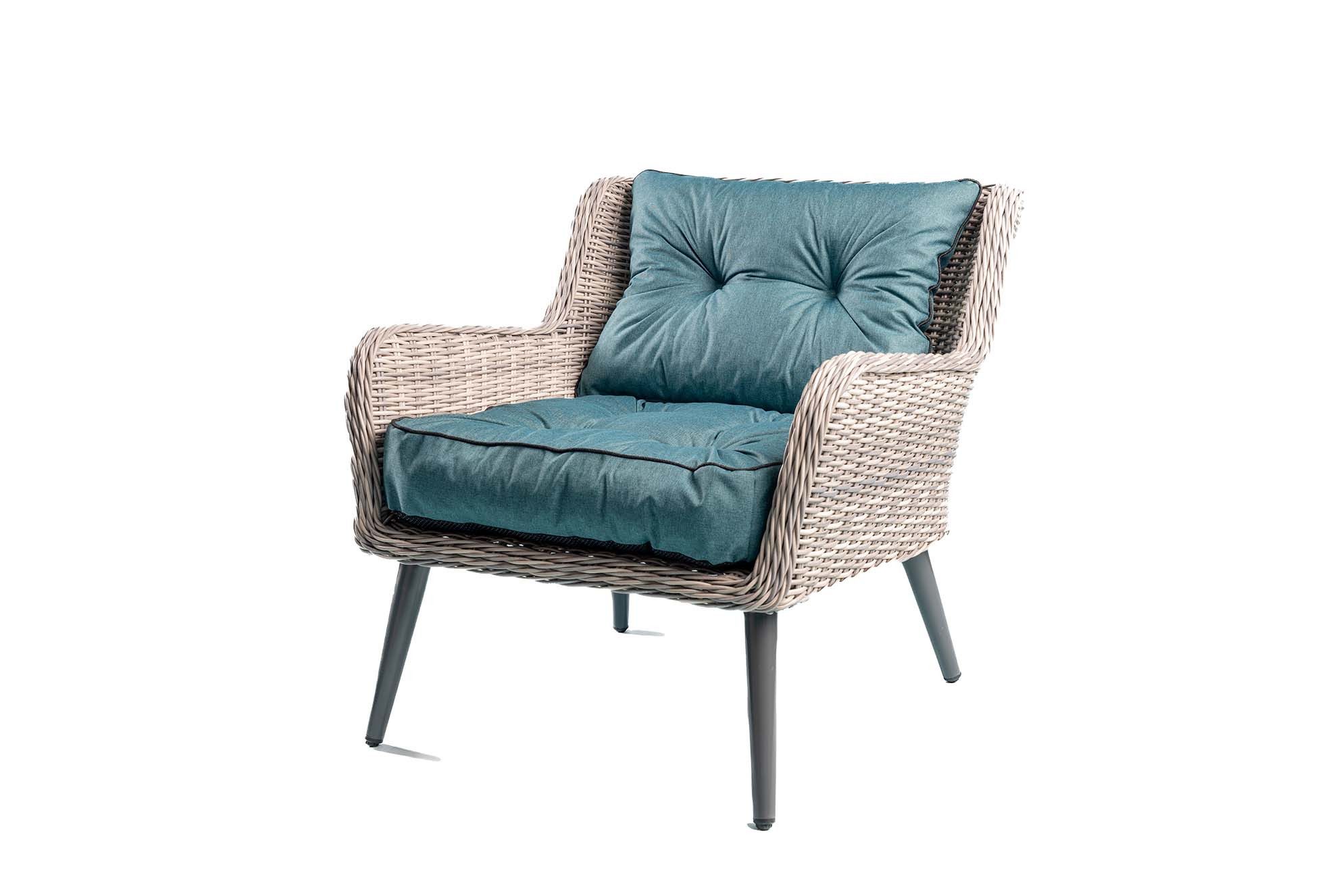 TexDeko Stuhlkissen Loungekissen 2-tlg. Set Gartenpolster für Rattanmöbel, UV-Beständig, Wasserabweisend mit Anti-Rutsch Boden