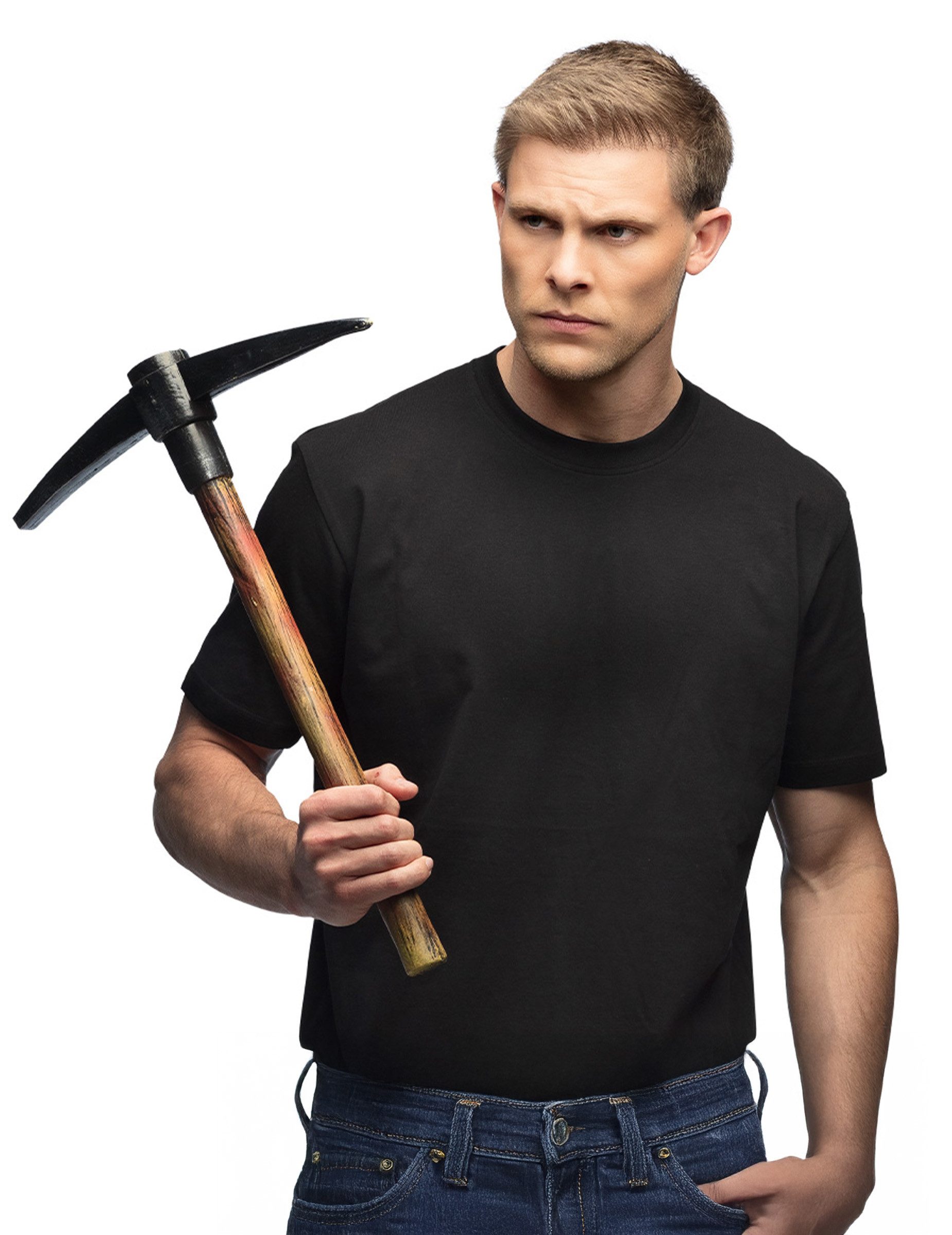 Kostüm Halloween Accessoire Spitzhacke braun-schwarz 51