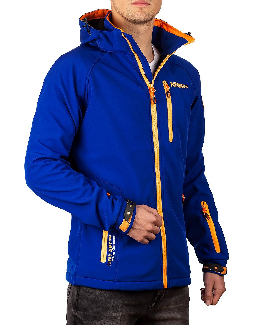 Geographical Norway Softshelljacke Herren Regular Fit Jacke batexico mit Reißverschlusstaschen und Aufnäher am linken Oberarm