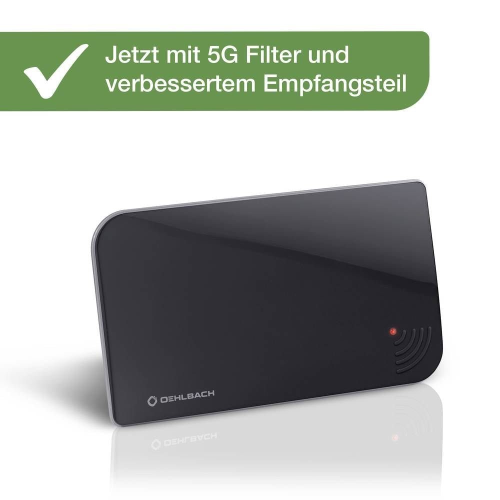 Oehlbach Scope Vision 5G immerantenne für DVB-T2 mit 5G Filter D1C17236 Flachantenne