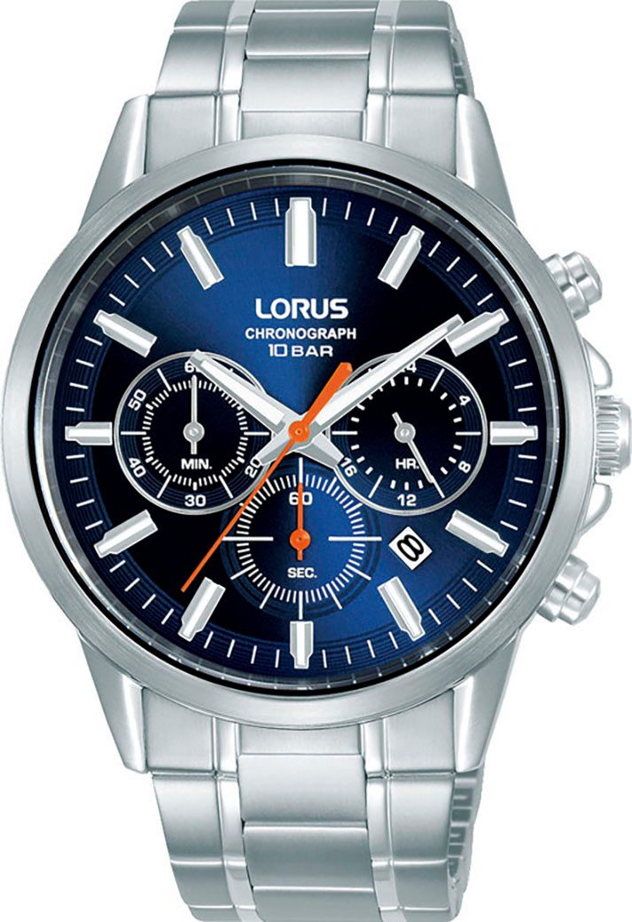 LORUS Chronograph RT373KX9, Quarzuhr, Armbanduhr, Herrenuhr, Edelstahlarmband, Stoppfunktion, Tag