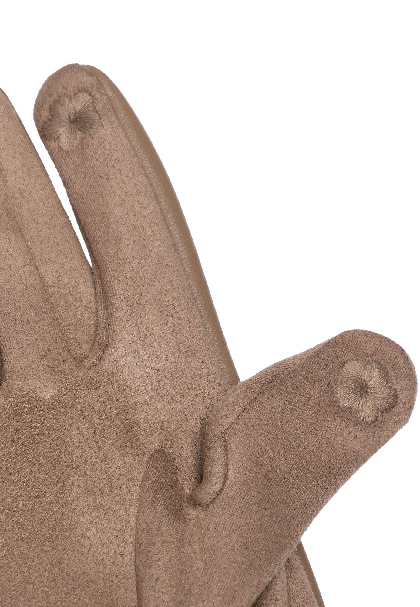 klassisch elegante Damen Handschuhe taupe uni Caspar Strickhandschuhe GLV015