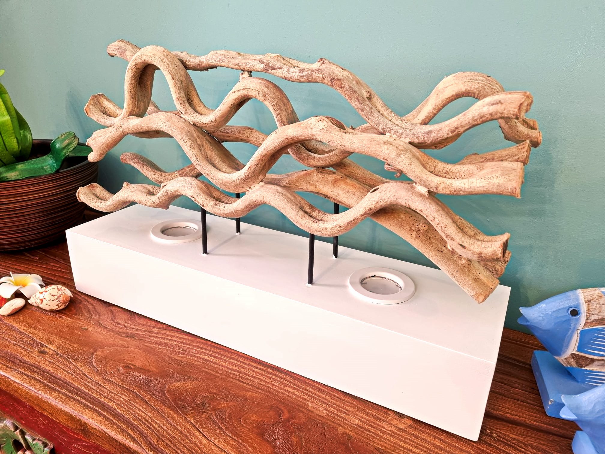 Kinaree LED Tischleuchte Lianen Holz Tischlampe günstig online kaufen