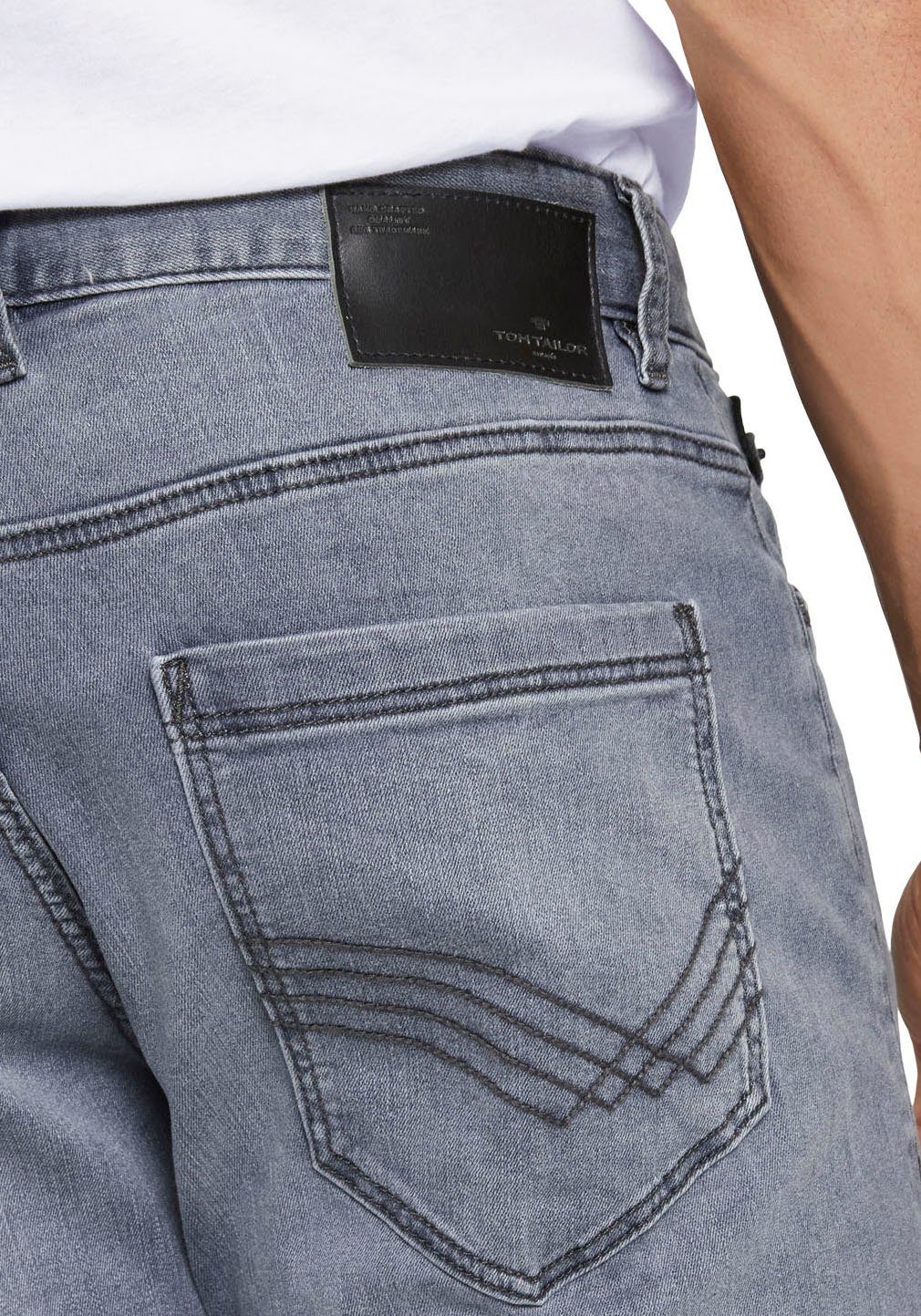 Reißverschluss grey mit TAILOR 5-Pocket-Jeans denim TOM Josh