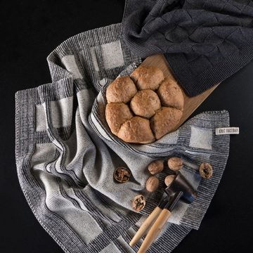 Knit Factory Geschirrtuch Olivia Küchenhandtücher 50x50 cm Gestreift Beige;Grün, aus 100% Baumwolle, Premium-Qualität - Vielfältig einsetzbares