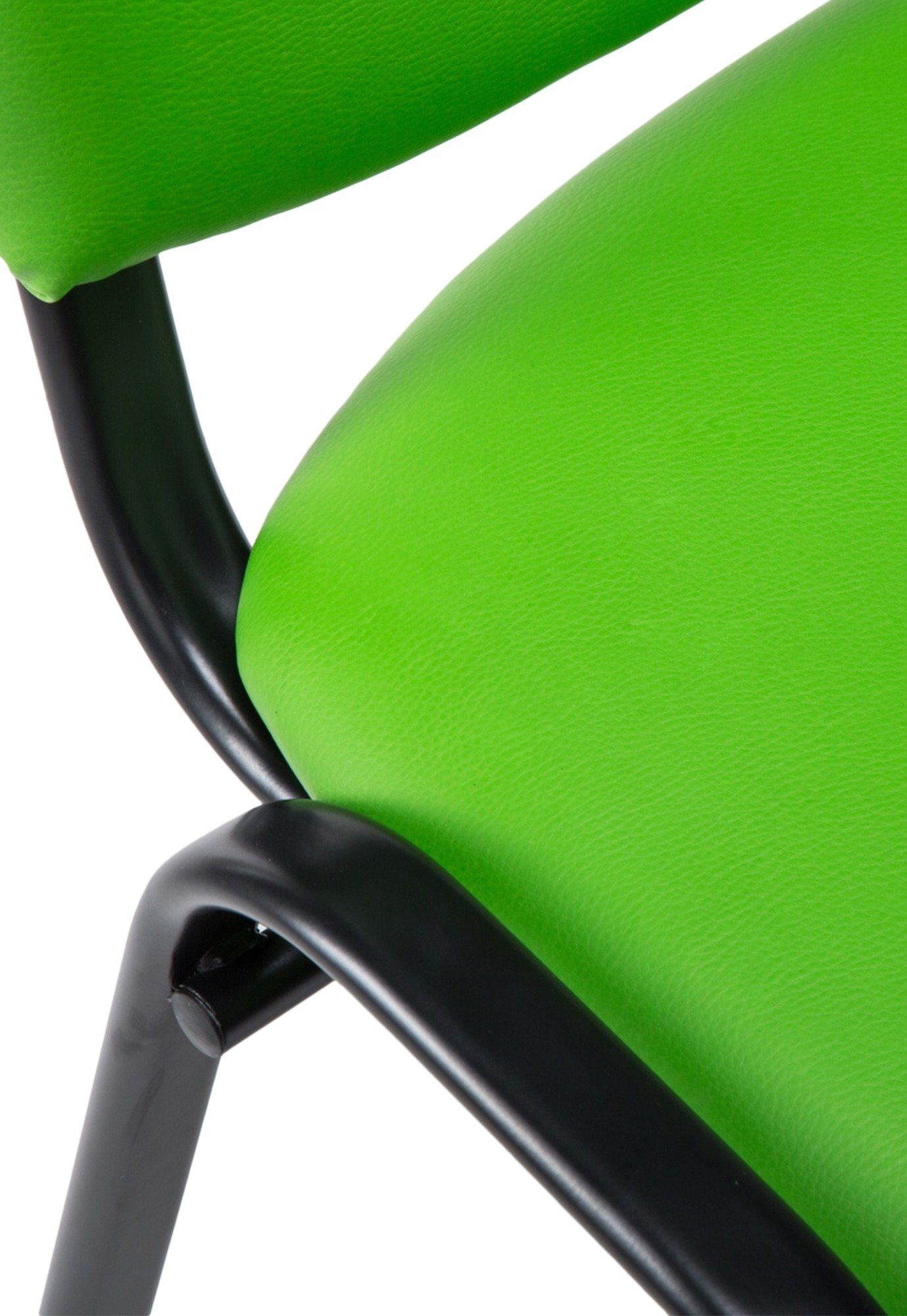 Kunstleder-Bezug grün Besucherstuhl Metallgestell, stapelbares CLP Ken,