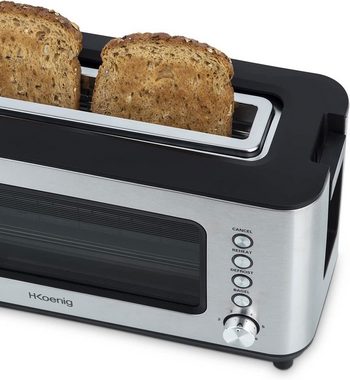 H.Koenig Toaster VIEW7 Toaster mit Schaufenster, 1200 W