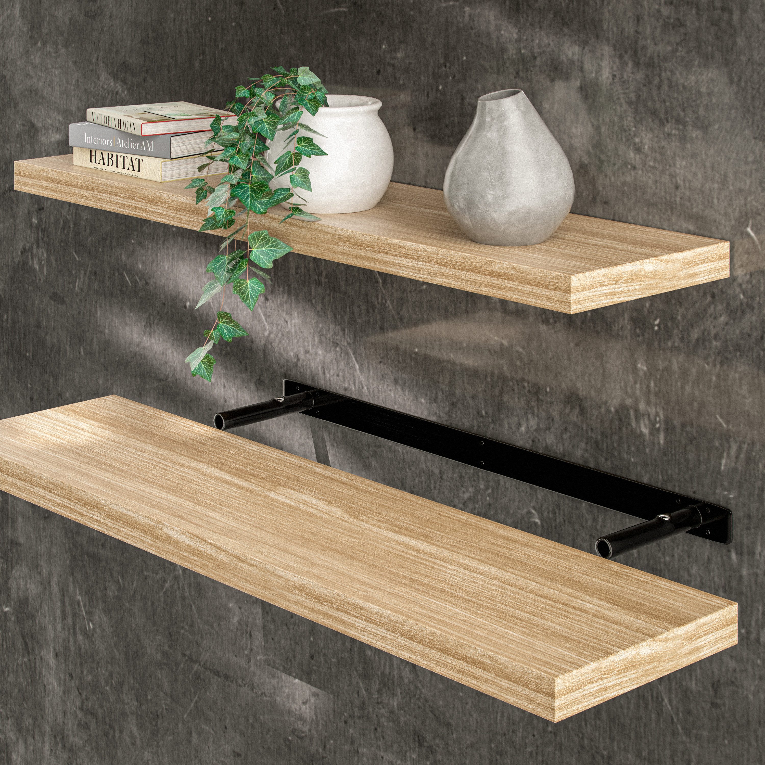 Casaria Wandboard, Eiche Hängeregal mit Halterung günstig online kaufen