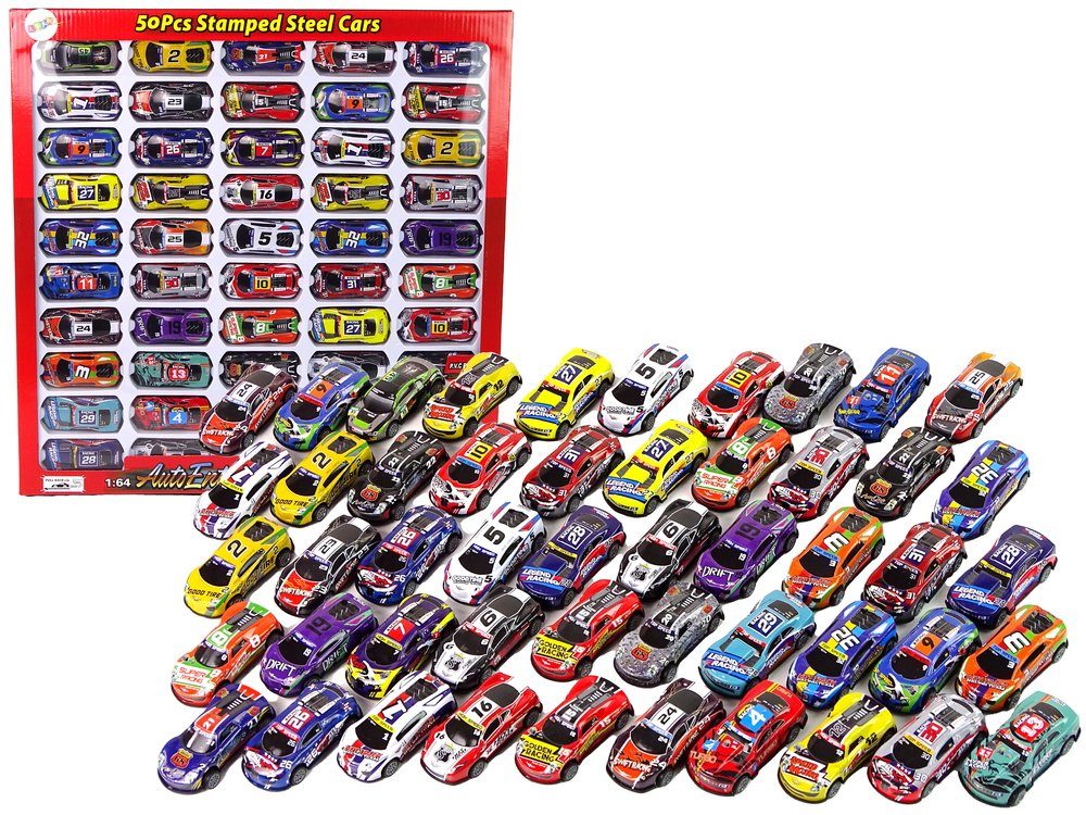 LEAN Toys Spielzeug-Auto Set Autos Sportwagen Modell Aufkleber Metall Spielzeug Fahrzeug Kids