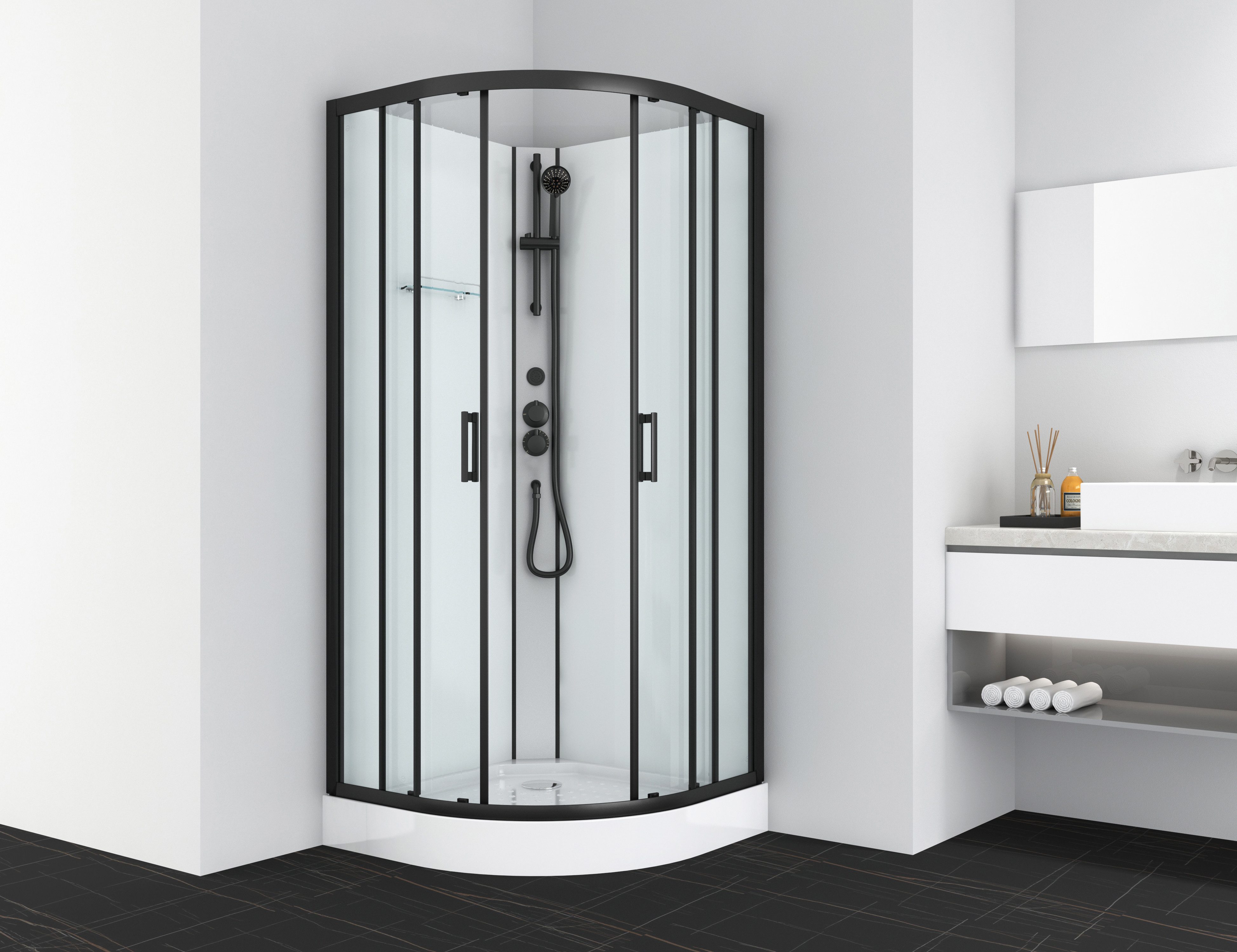 Sanotechnik Komplettdusche DALLAS, BxT: 90x90 cm, Einscheibensicherheitsglas