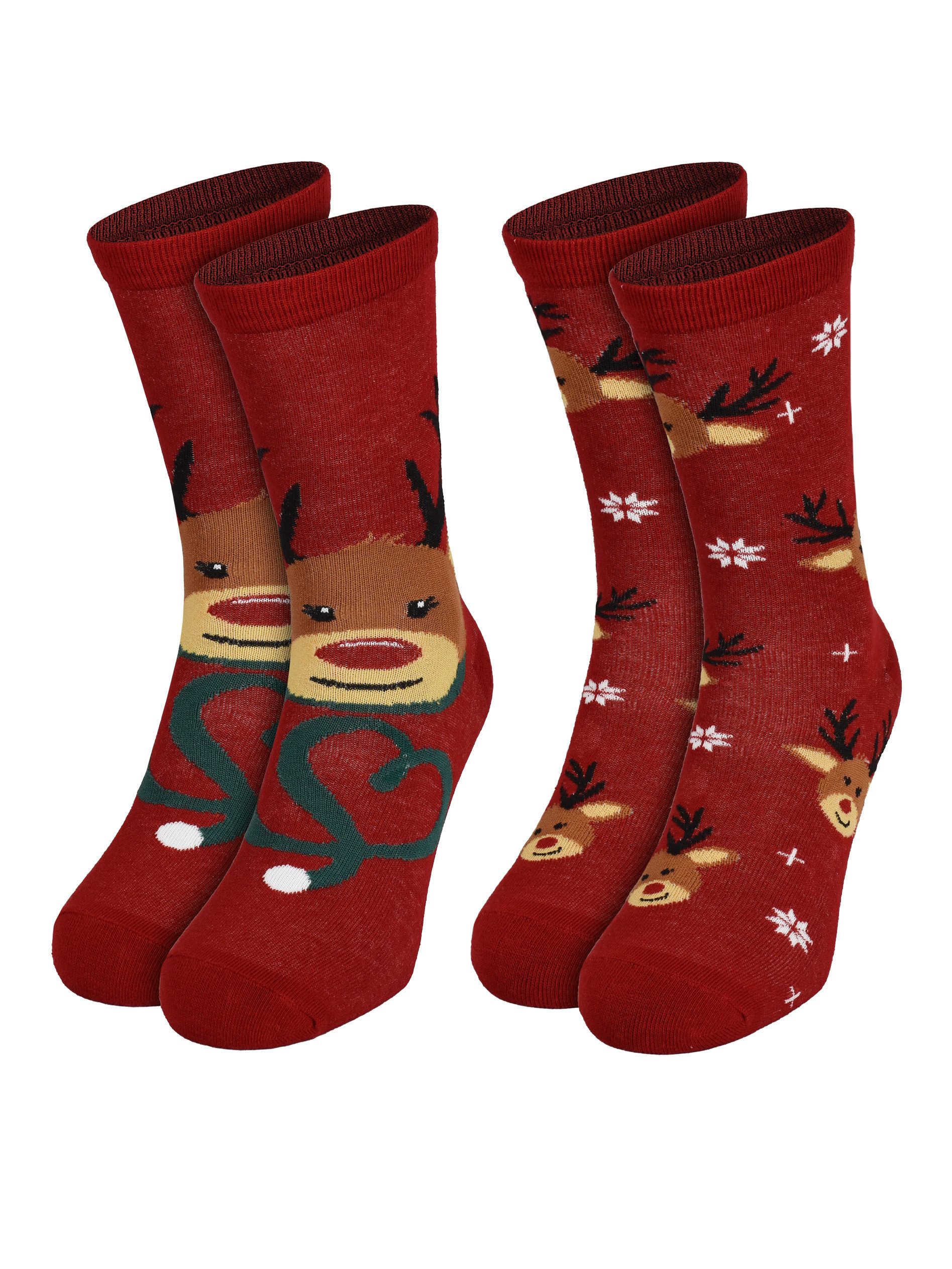 United Labels® Socken Rentier Winter Weihnachtssocken (2er Pack)