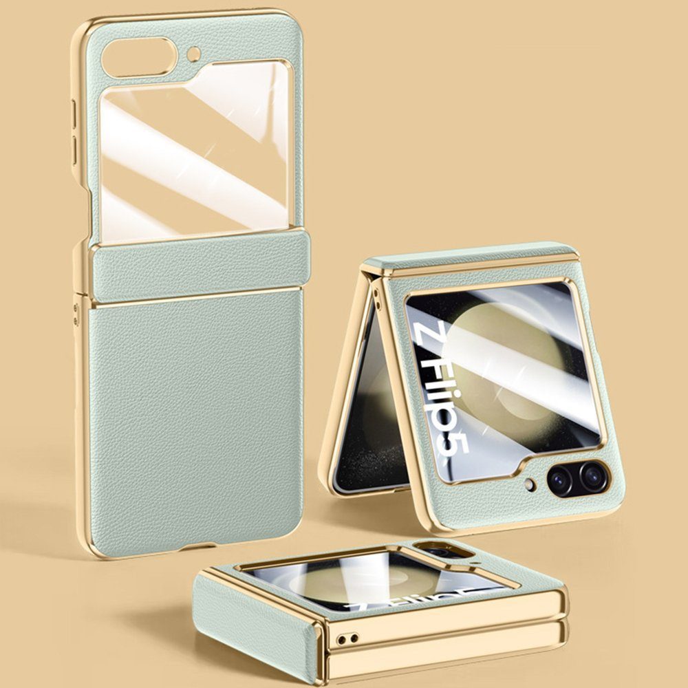 FELIXLEO Smartphone-Hülle Displayschutzfolie Handyhülle für Samsung Galaxy Z Flip 5 Hülle mit