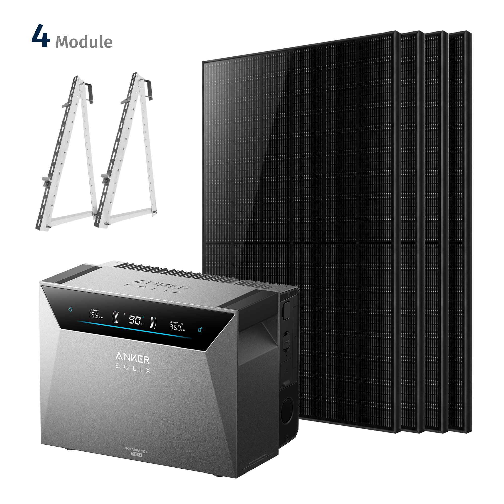 SolarMars Balkonkraftwerk mit Speicher Anker SOLIX Solarbank 4 E5000 Pro, 2000Wp/4000Wp, Monokristallin